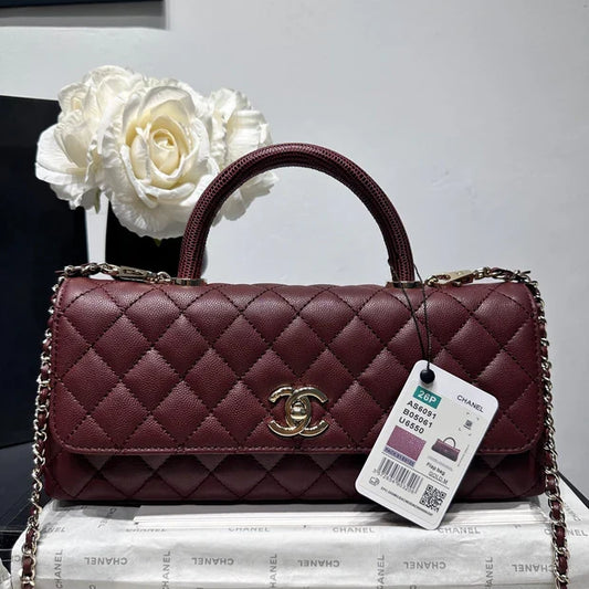 Chanel 2026 Coco Handle Bag 32cm Burgundy Caviar Calfskin 348822