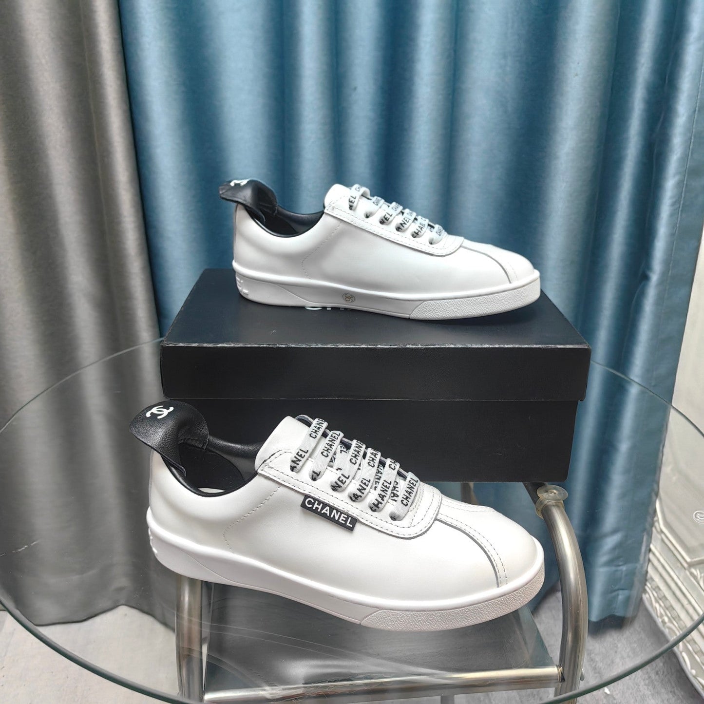 CC Low Sneaker White Black Cowhide