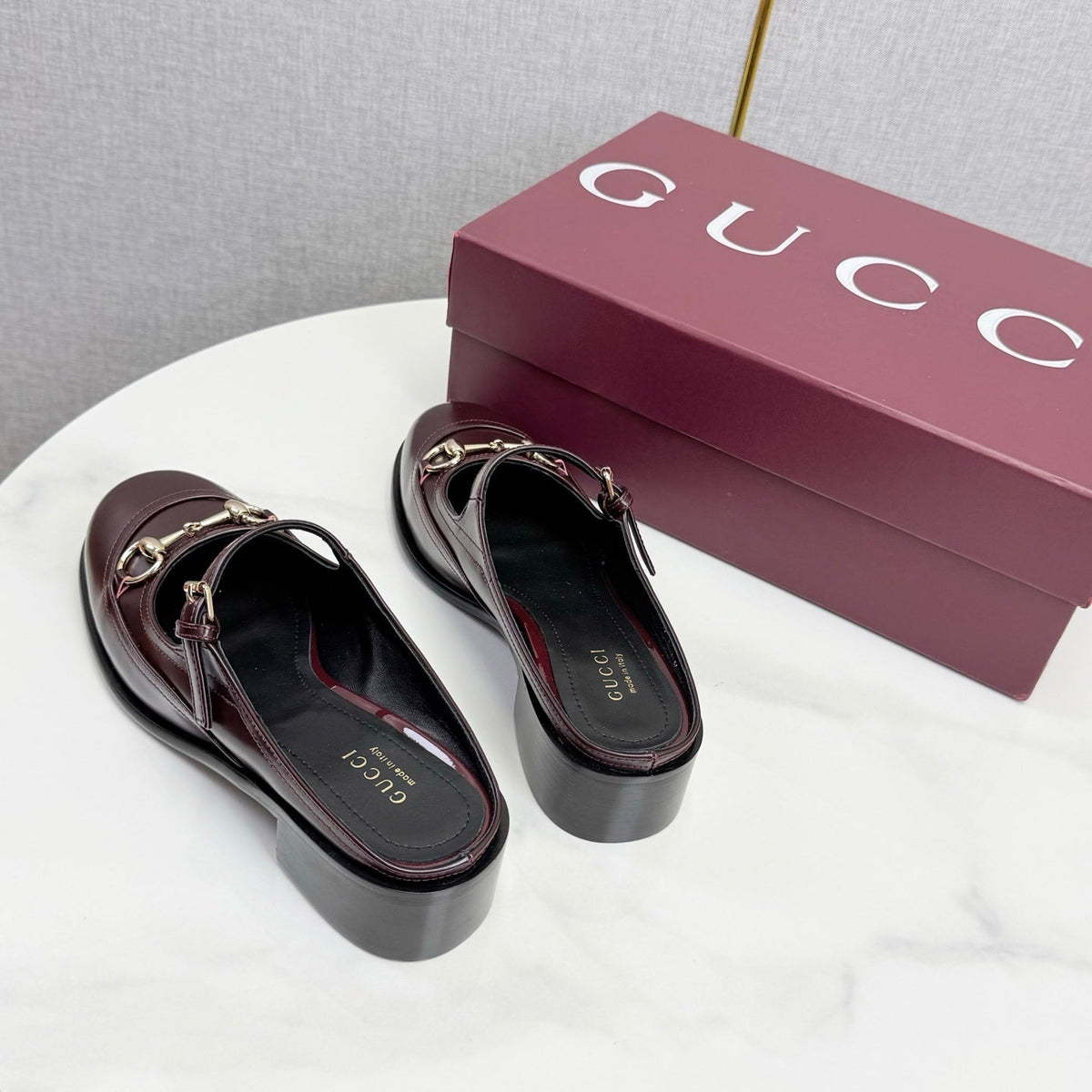 GG 26s Horsebit Slip-on Loafers Burgundy Glossy Leather 639927