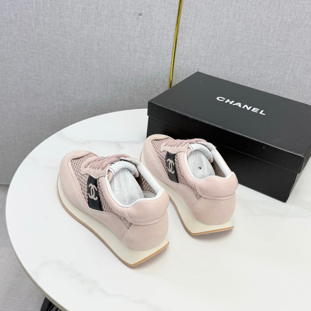 CC 26s Trainer Sneakers Light Pink Mesh Suede 865803