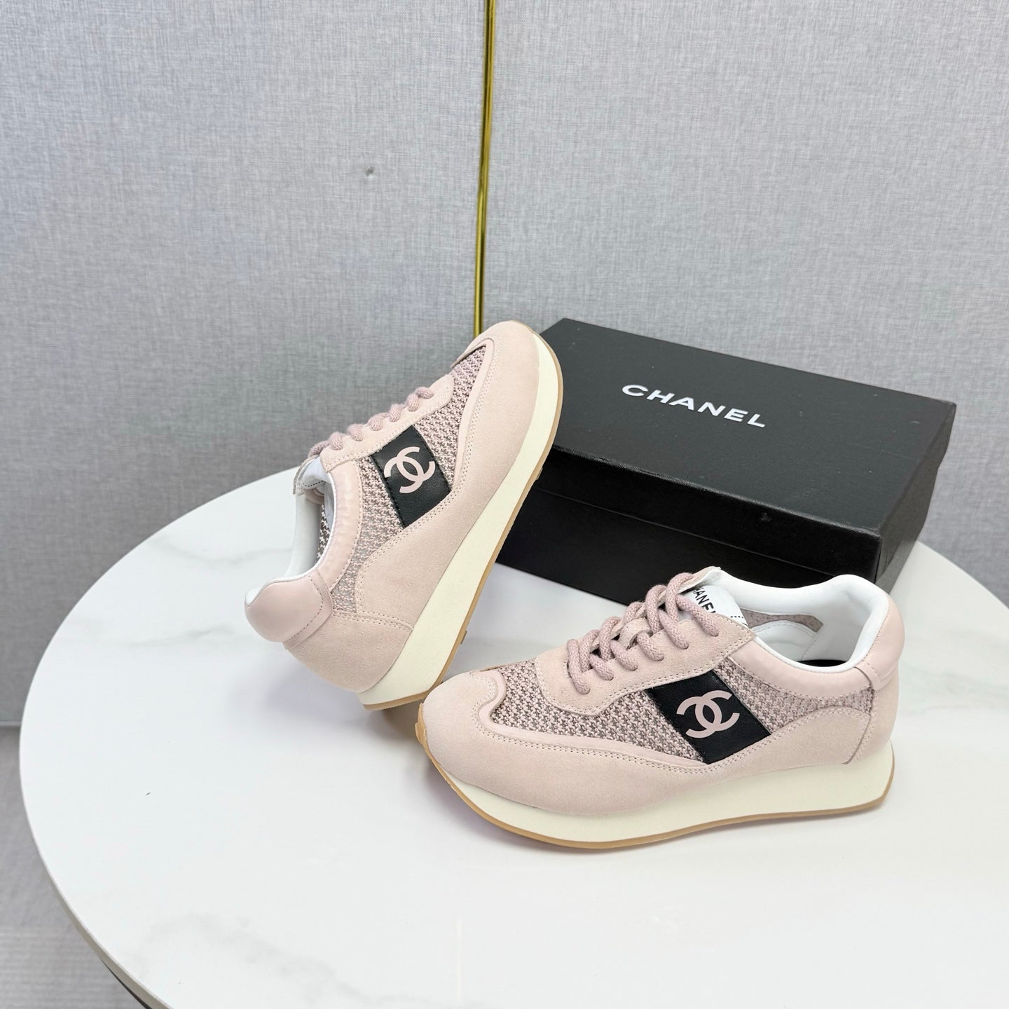 CC 26s Trainer Sneakers Light Pink Mesh Suede 865803