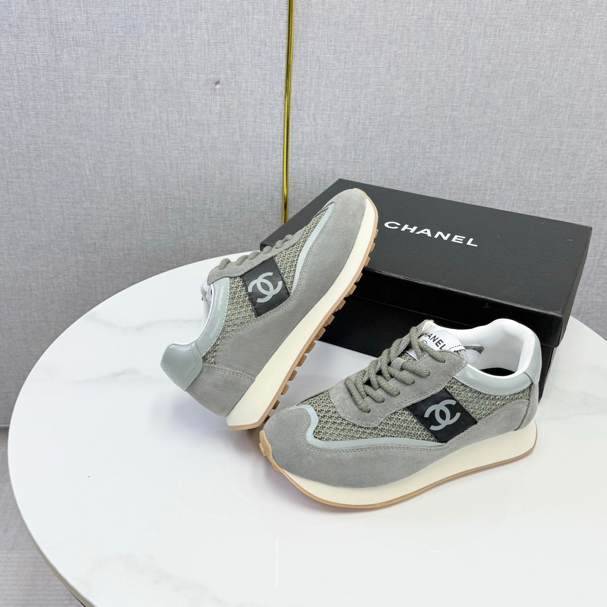 CC 26s Trainer Sneakers Grey Mesh Suede 865804
