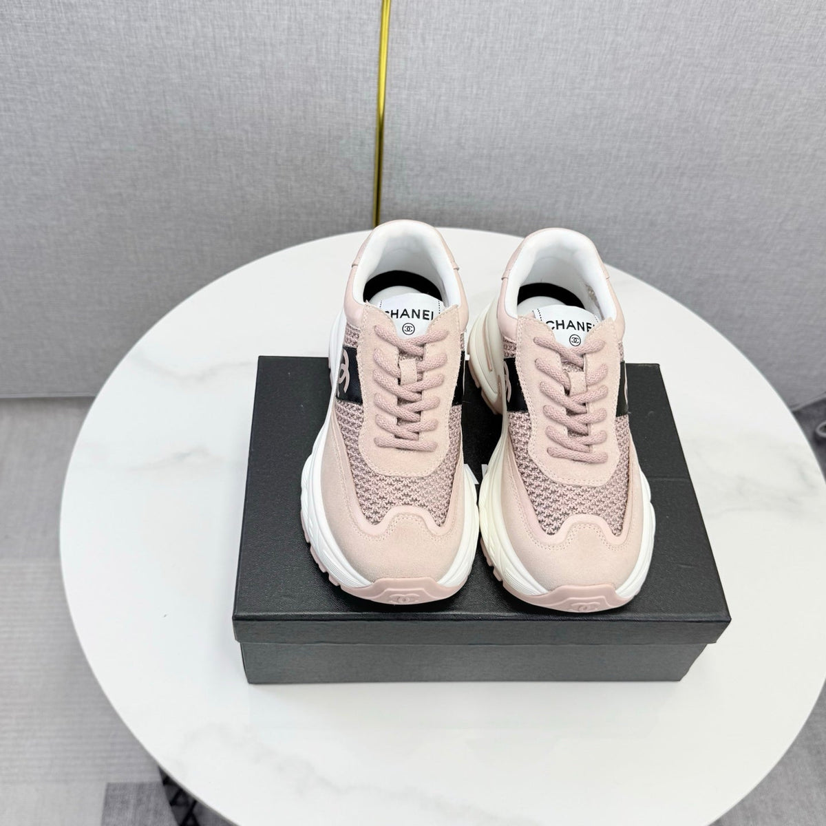 CC 26s Runners Sneakers Light Pink Mesh Suede 865806