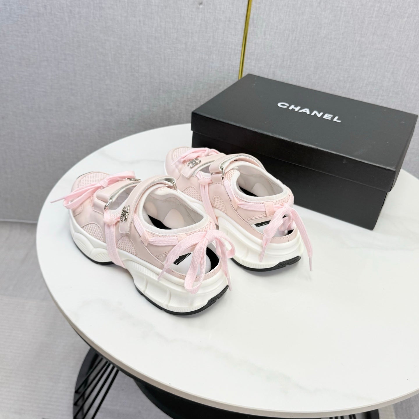 CC 26s Casual Sneakers White Light Pink Mesh Leather 865836