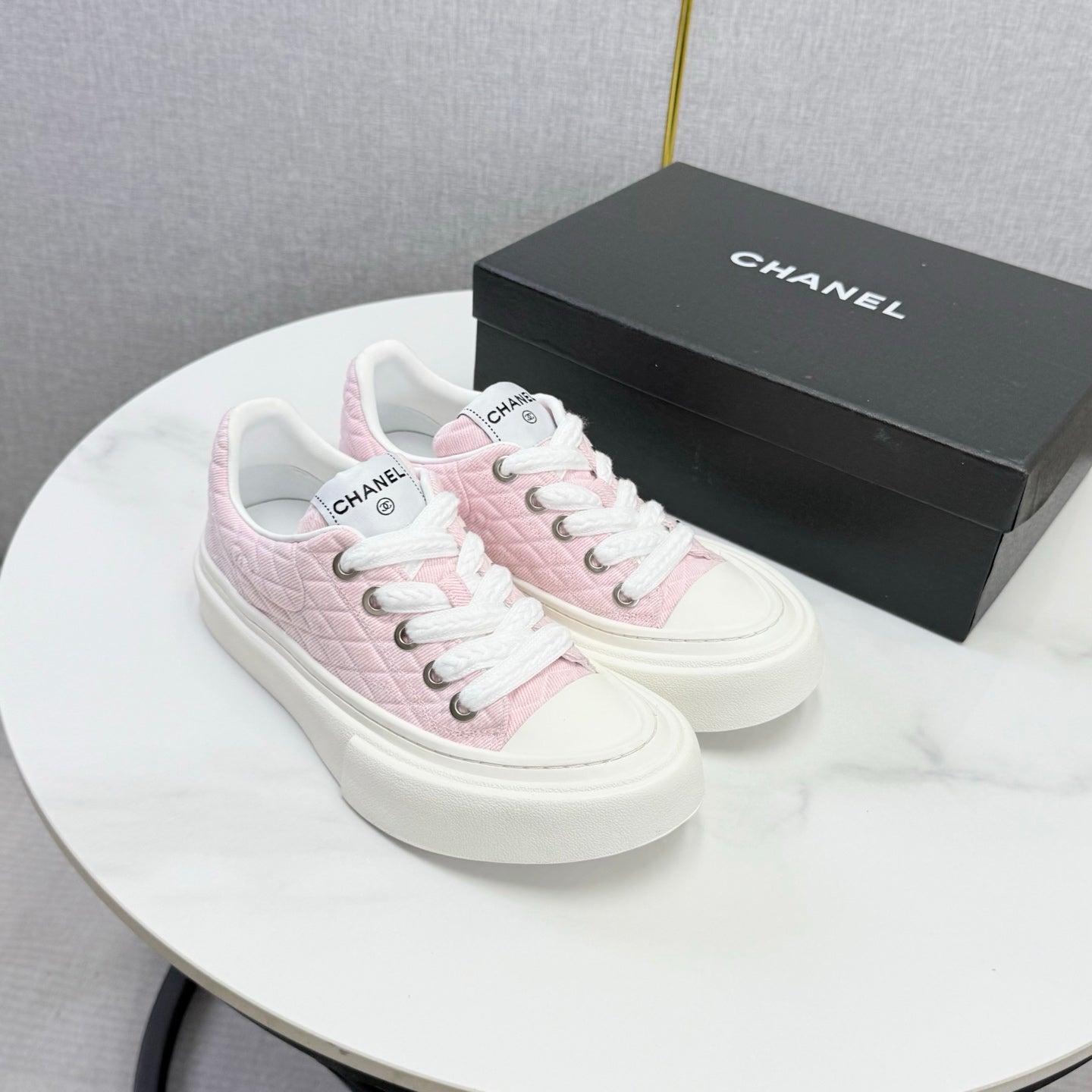 CC 26s Platform Sole Sneakers Light Pink Canvas 972900