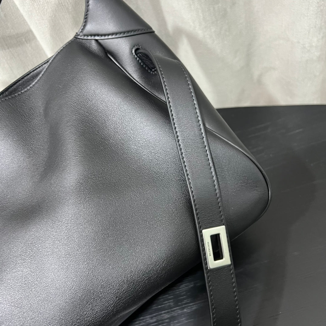 Balenciaga Bel Air Shoulder Bag Black Smooth Calfskin