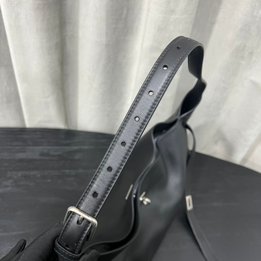 Balenciaga Bel Air Shoulder Bag Black Smooth Calfskin