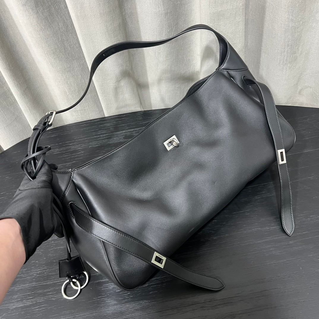 Balenciaga Bel Air Shoulder Bag Black Smooth Calfskin
