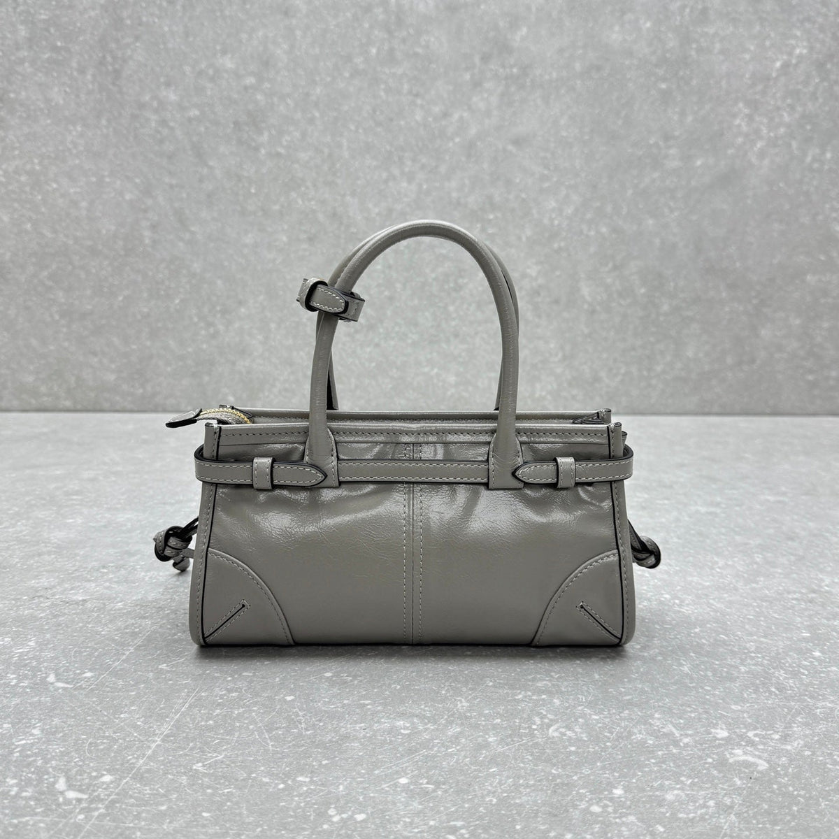Prada 2026 Bonnie Bag 24cm Gray Leather