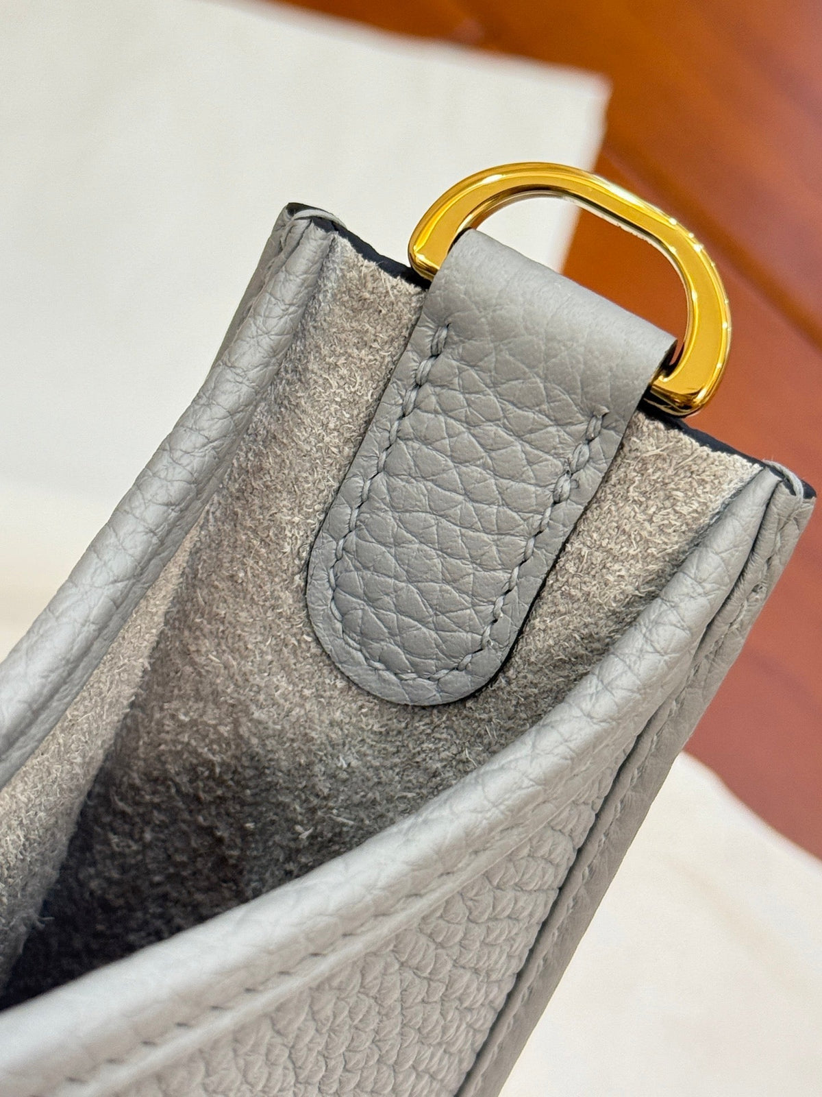 HM Evelyne 23cm Light Grey Togo Leather 281211