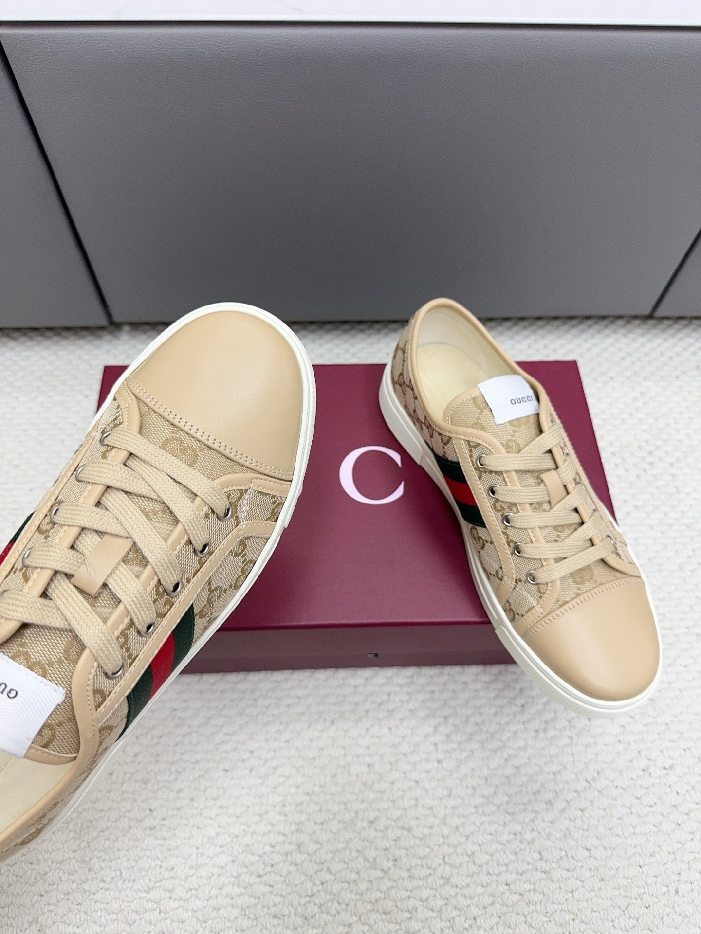 GG Tennis 1977 Sneakers Beige Canvas Leather 788209
