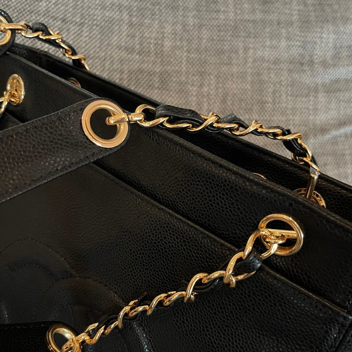 CC 26s Pocket Tote Bag Black Lambskin