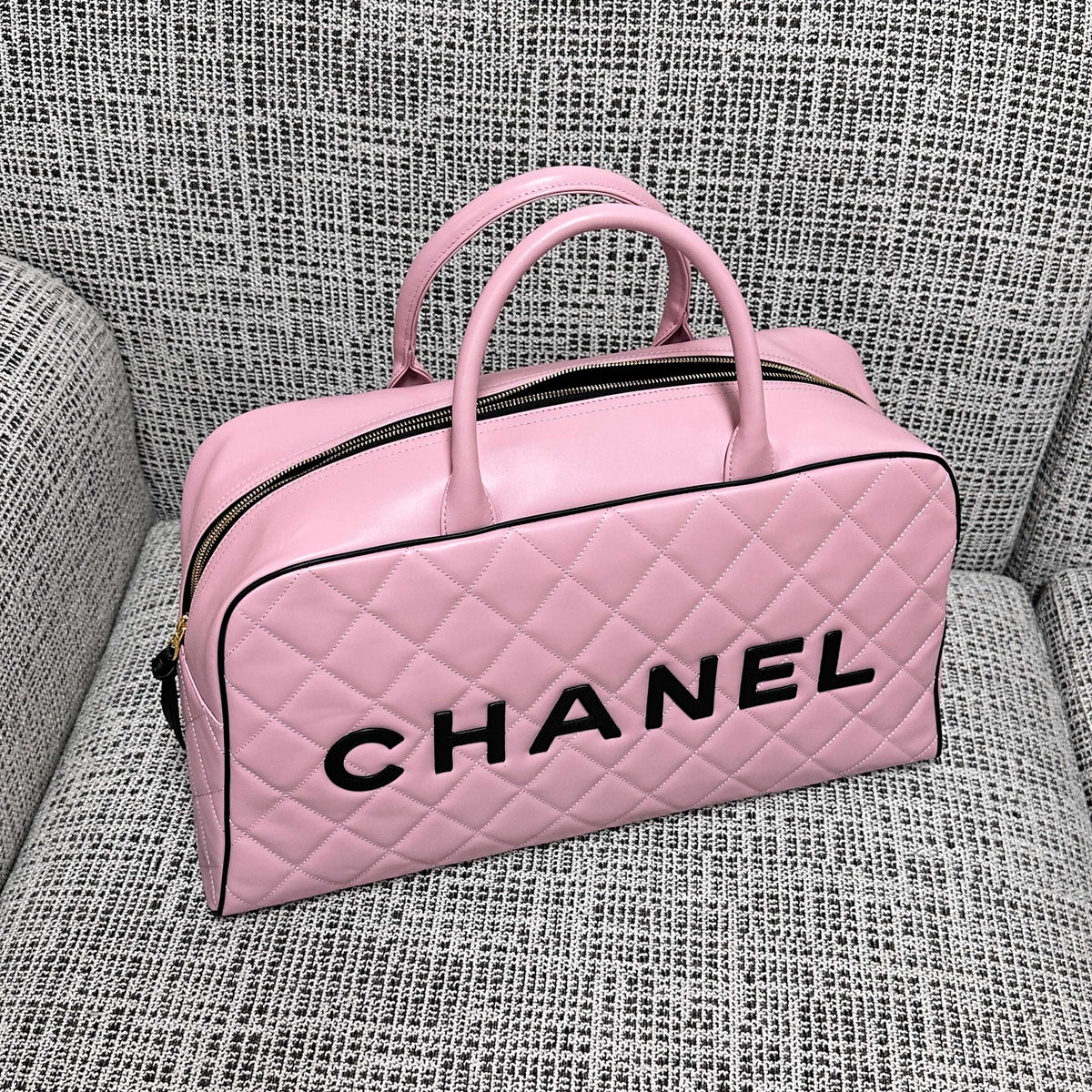 CC 1995 Bowling Duffle Bag 46cm Pink Lambskin