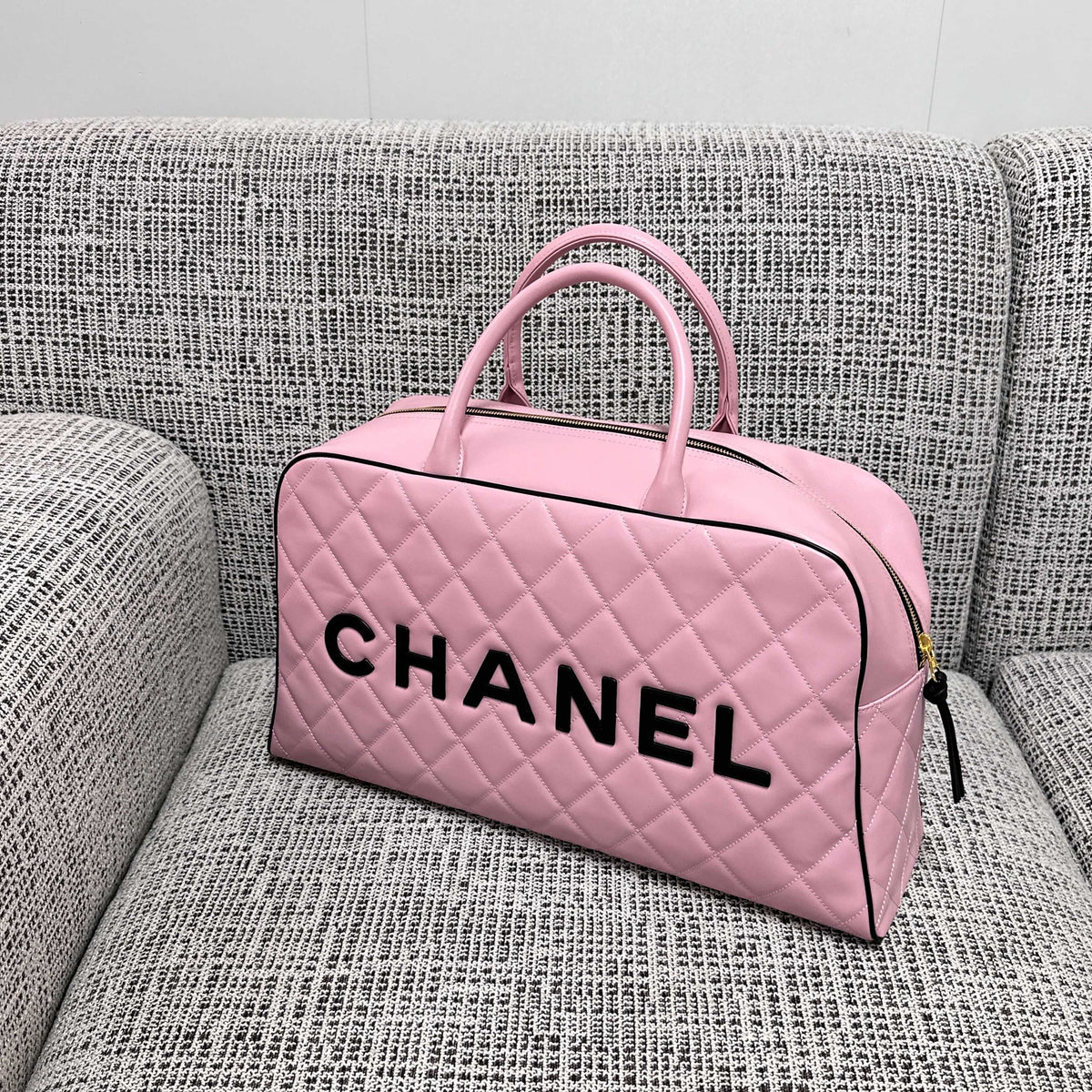 CC 1995 Bowling Duffle Bag 46cm Pink Lambskin