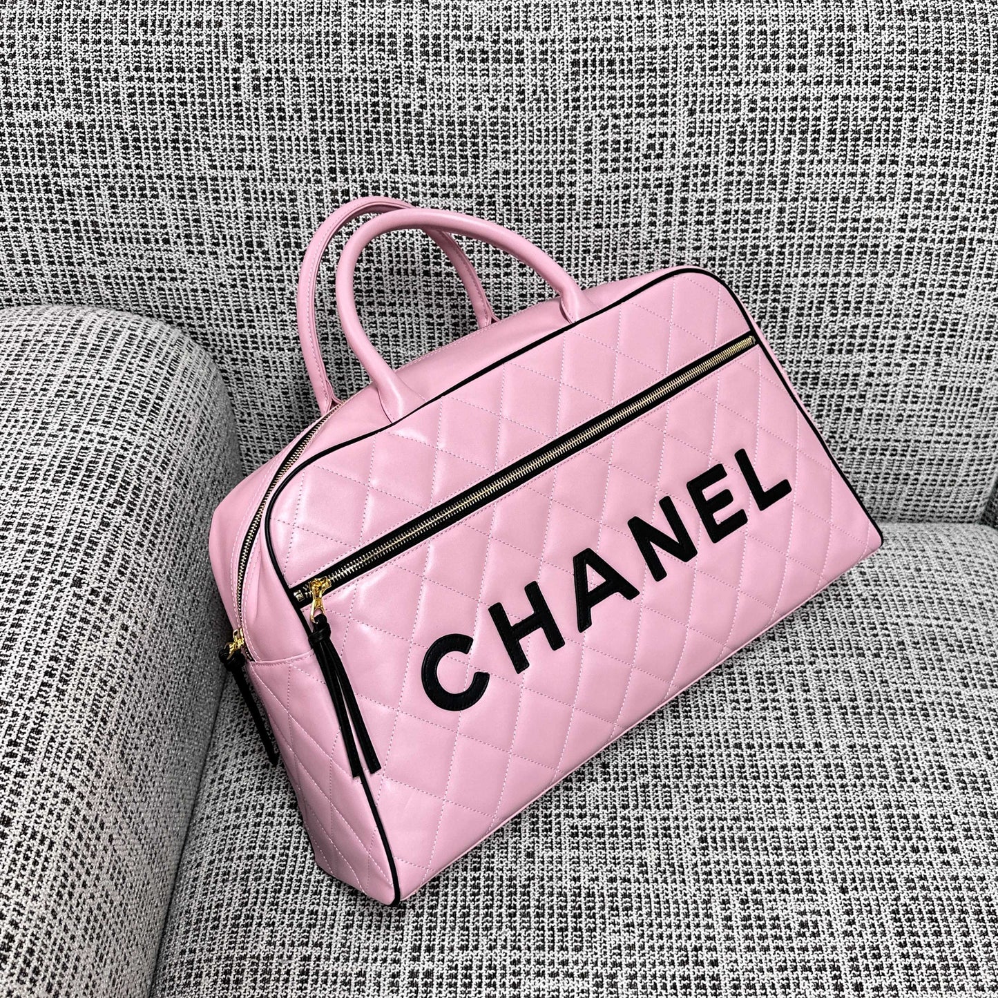 CC 1995 Bowling Duffle Bag 46cm Pink Lambskin