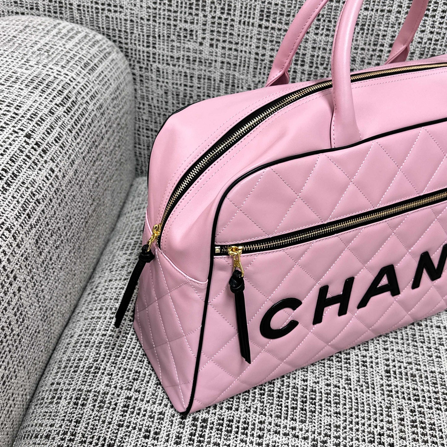 CC 1995 Bowling Duffle Bag 46cm Pink Lambskin