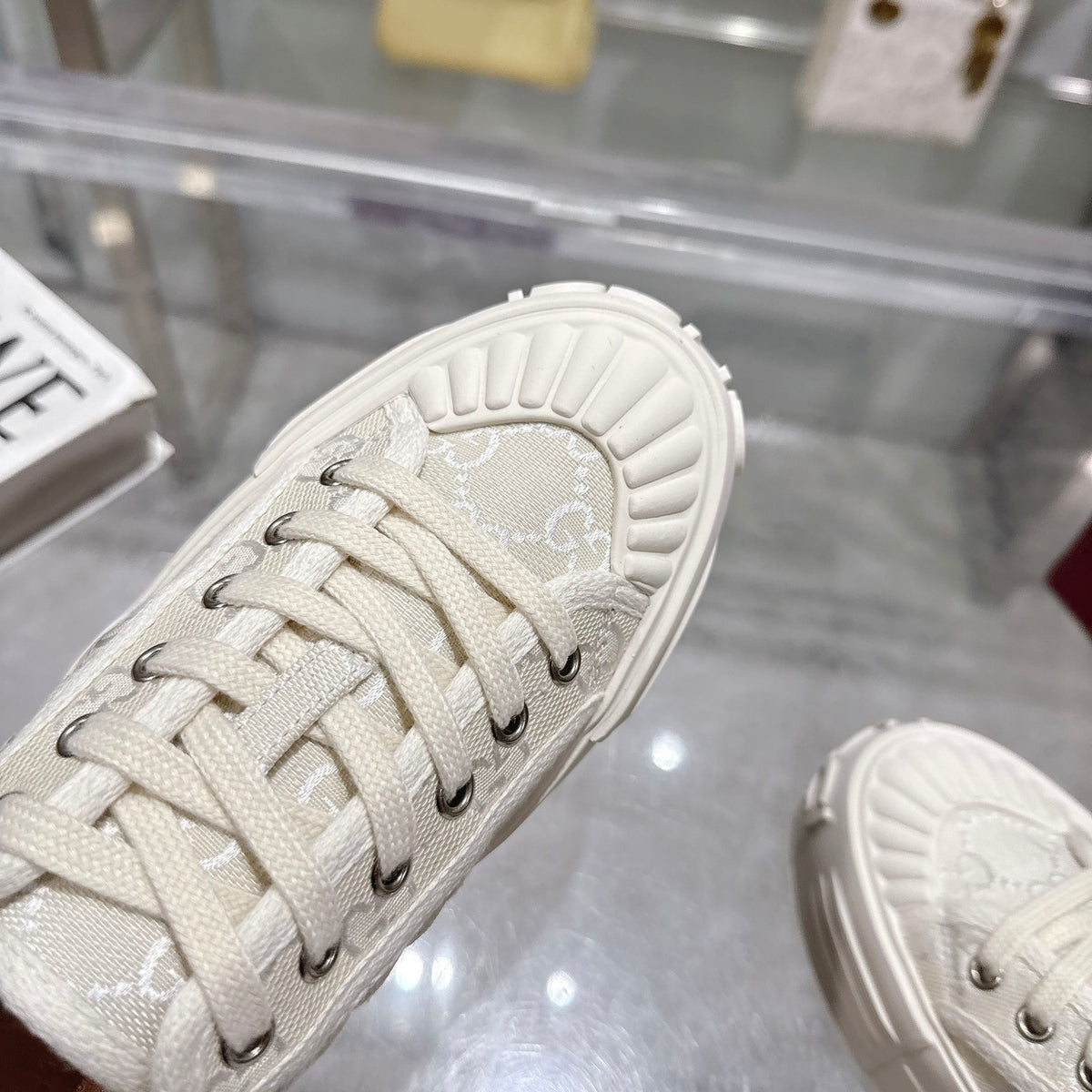 GG Chunky Sneaker 35mm Cream Canvas 457445