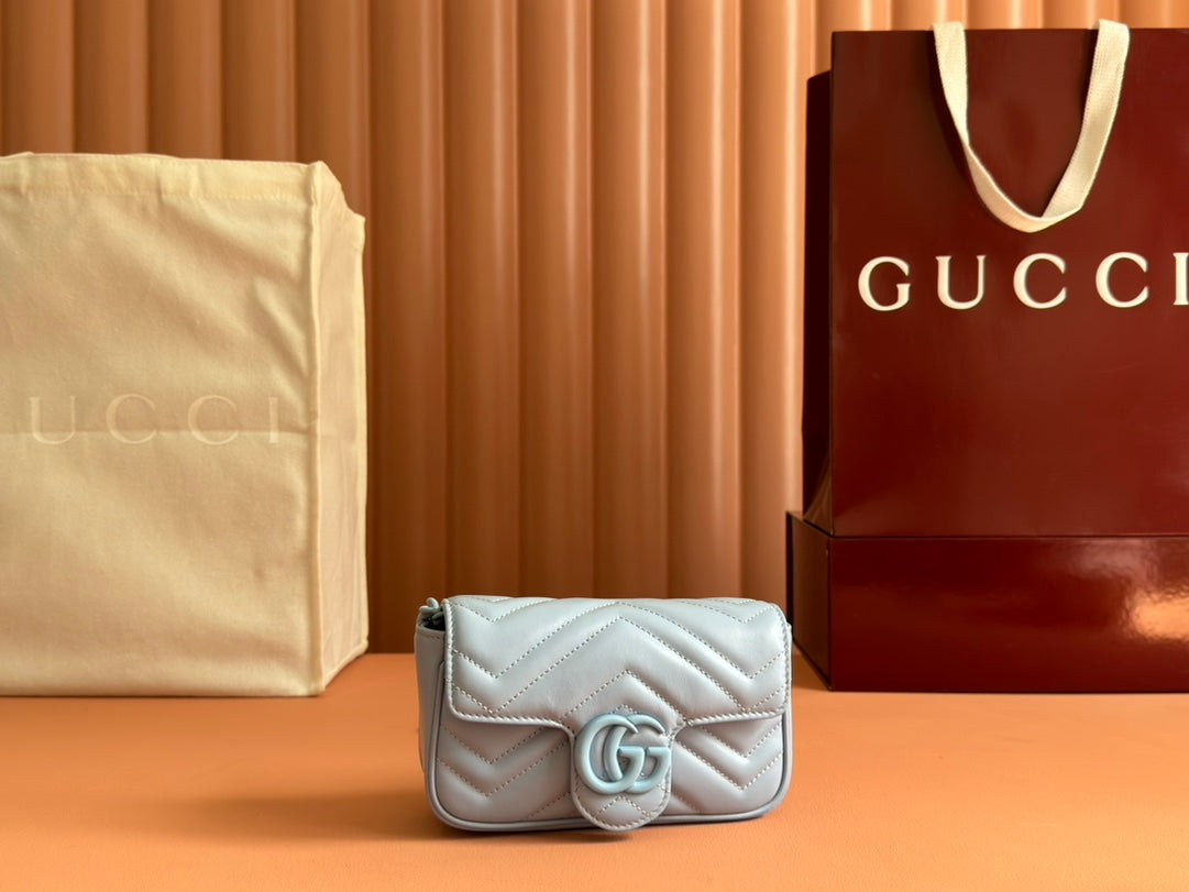 Gucci GG Marmont 16.5 Bag All Blue Calfskin 248349