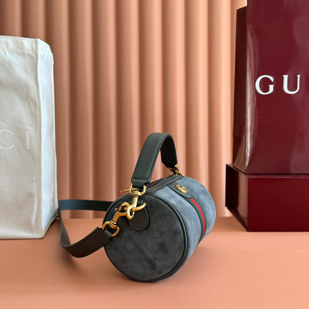 GG AW 25 Ophidia Mini Bag 18.5 Dark Grey Suede