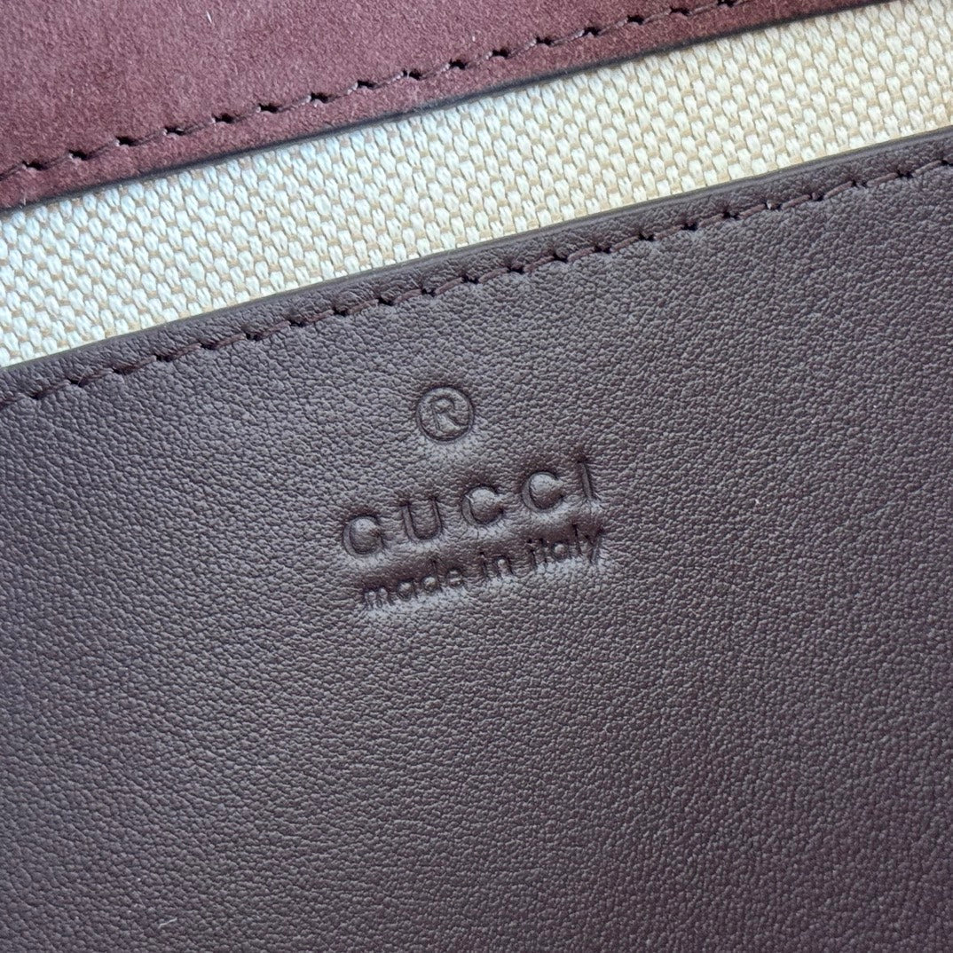 Gucci Marmont Bag 26 Red Brown Suede Gold Hardware 272099