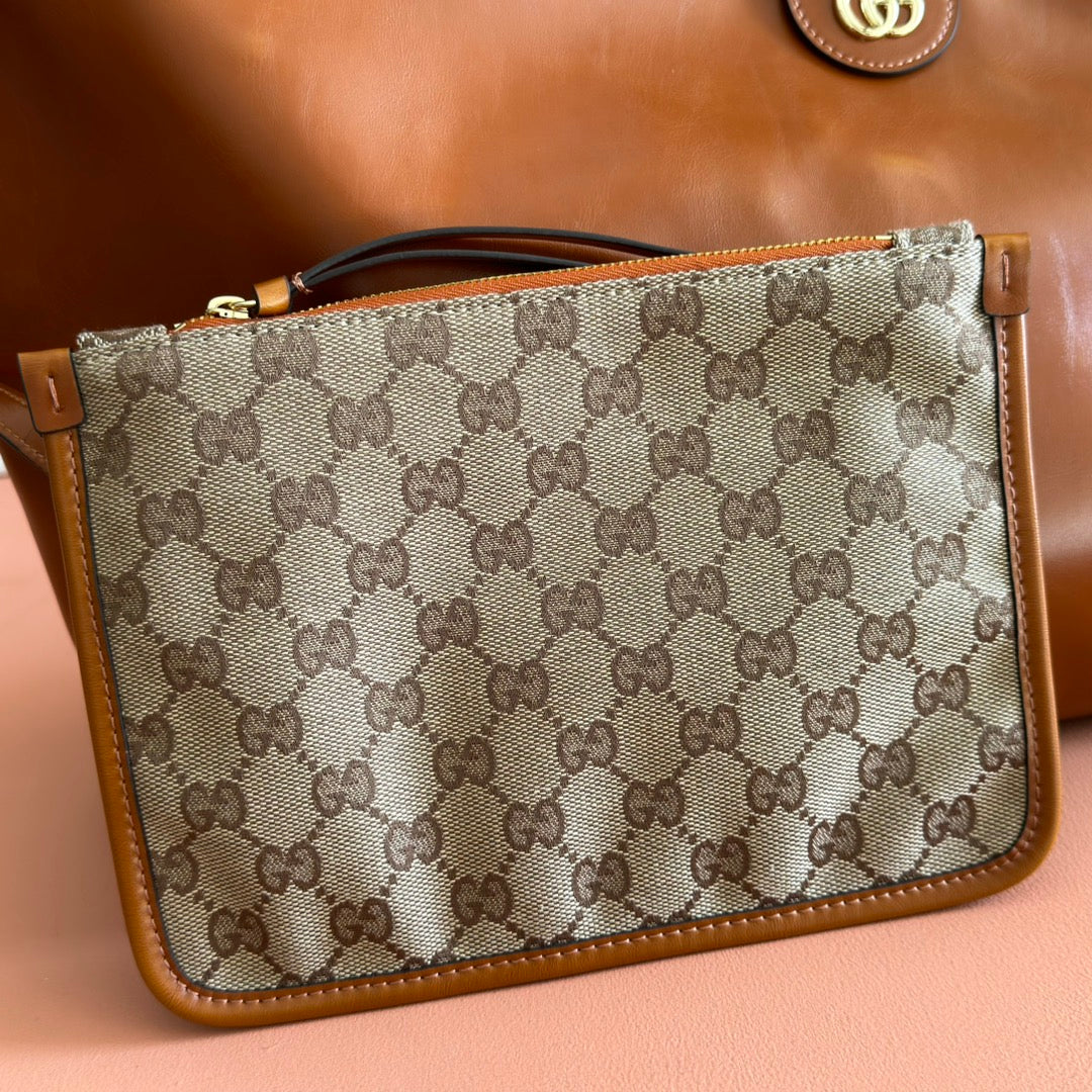 GG Giglio Large Tote Bag 60cm Brown Leather