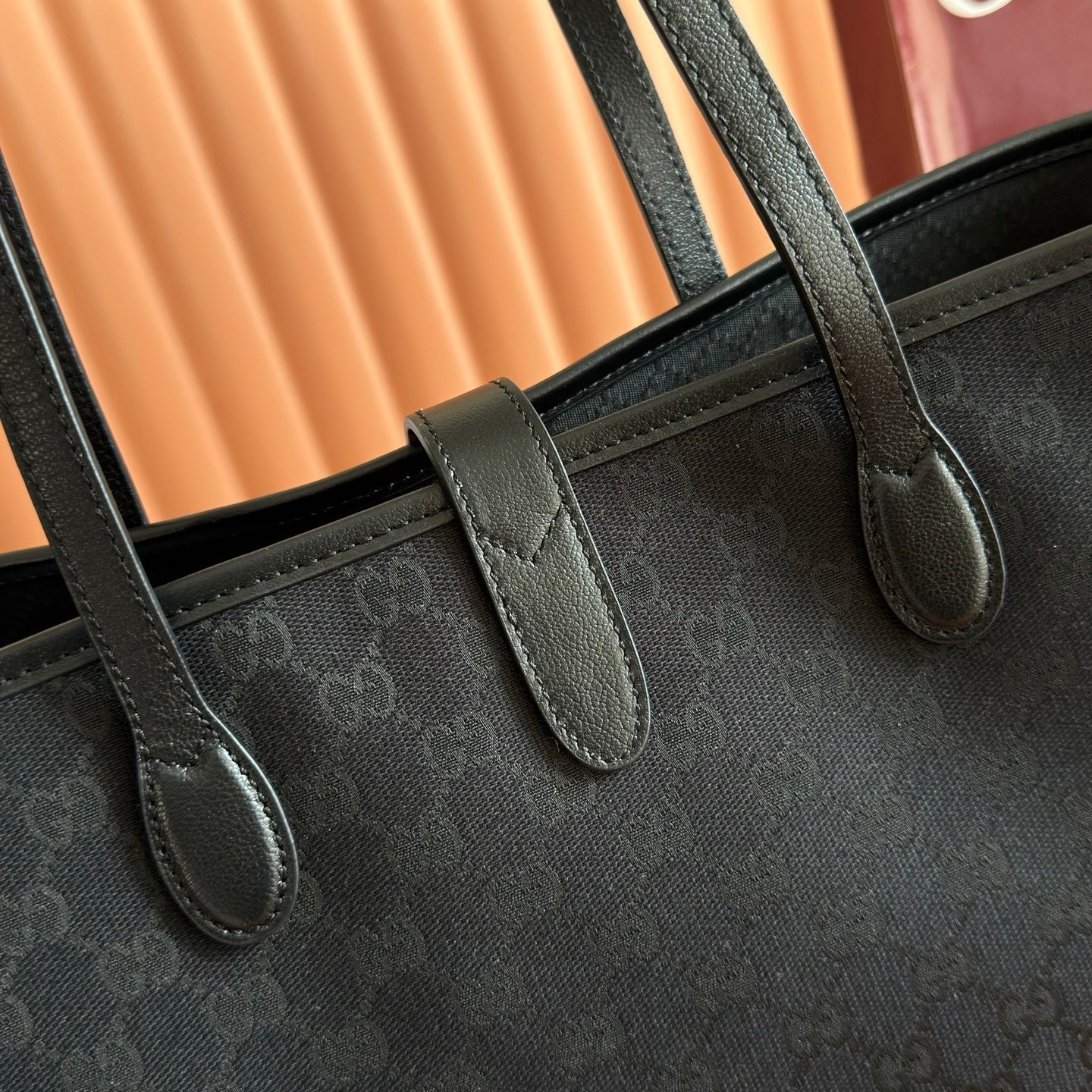 GG Jackie Medium Tote Bag Black Canvas