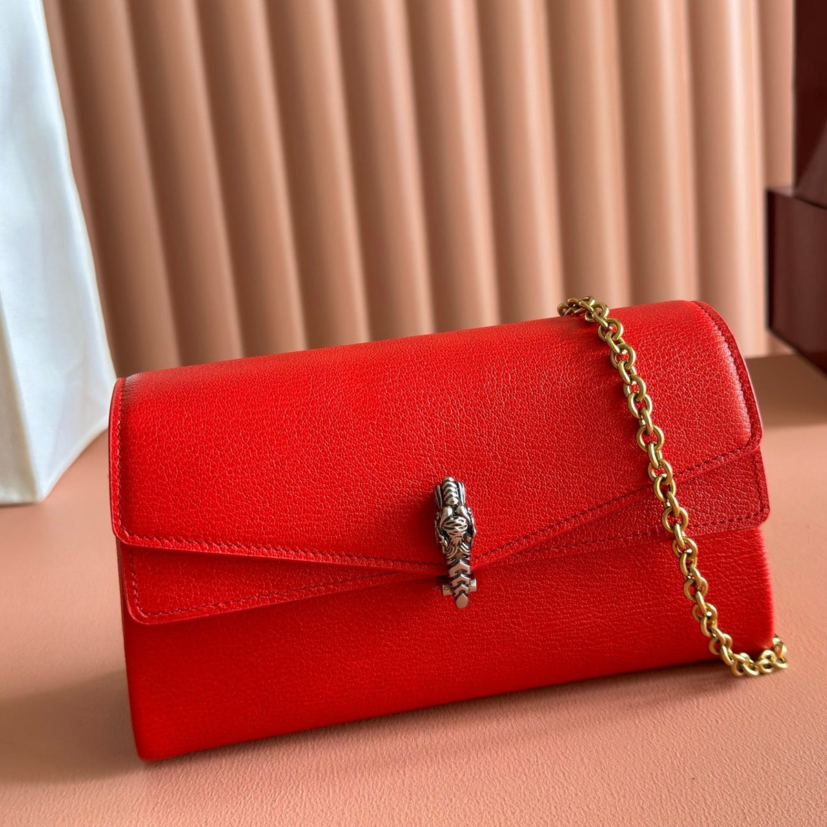 GG Dionysus Small Shoulder Bag Red Grainy Leather 292588
