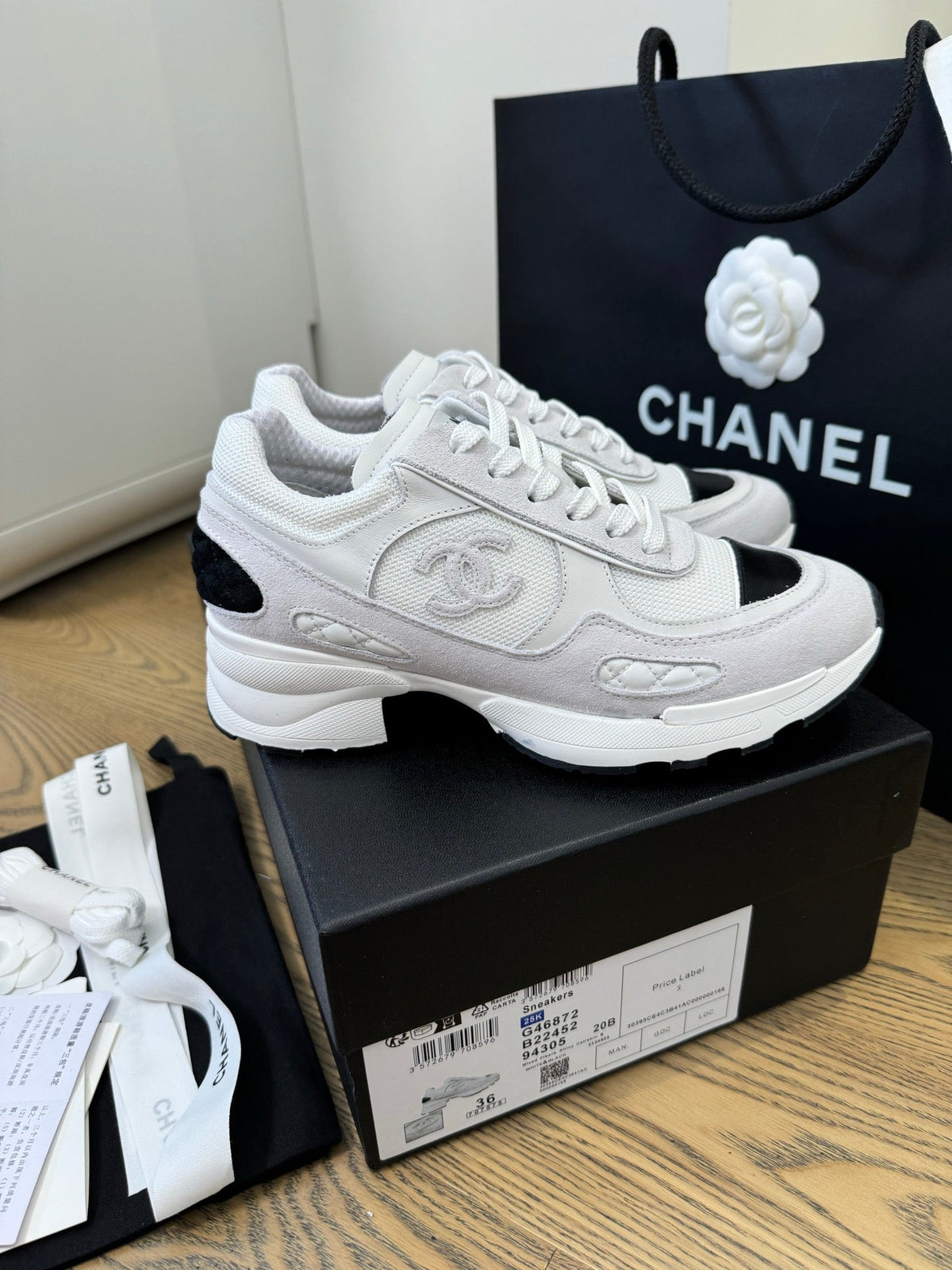 CC FW 25/26 Sneakers 40mm  White Fabric Calfskin 500182