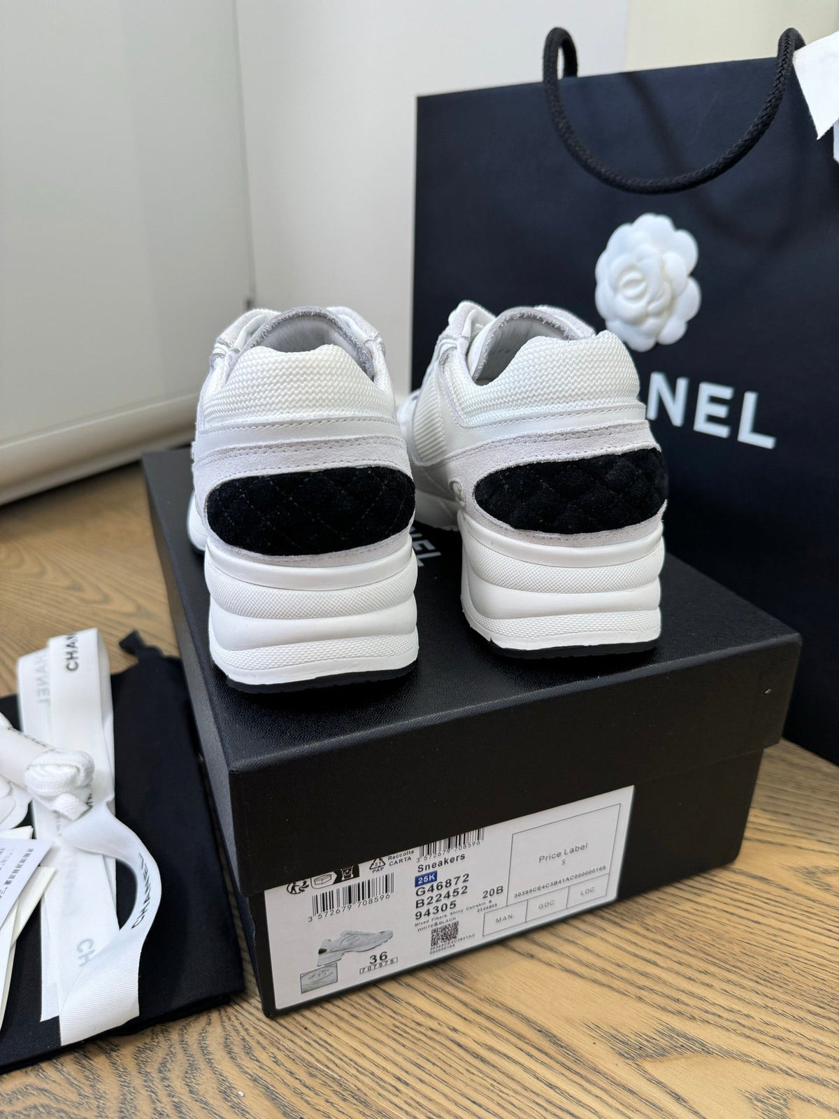 CC FW 25/26 Sneakers 40mm  White Fabric Calfskin 500182