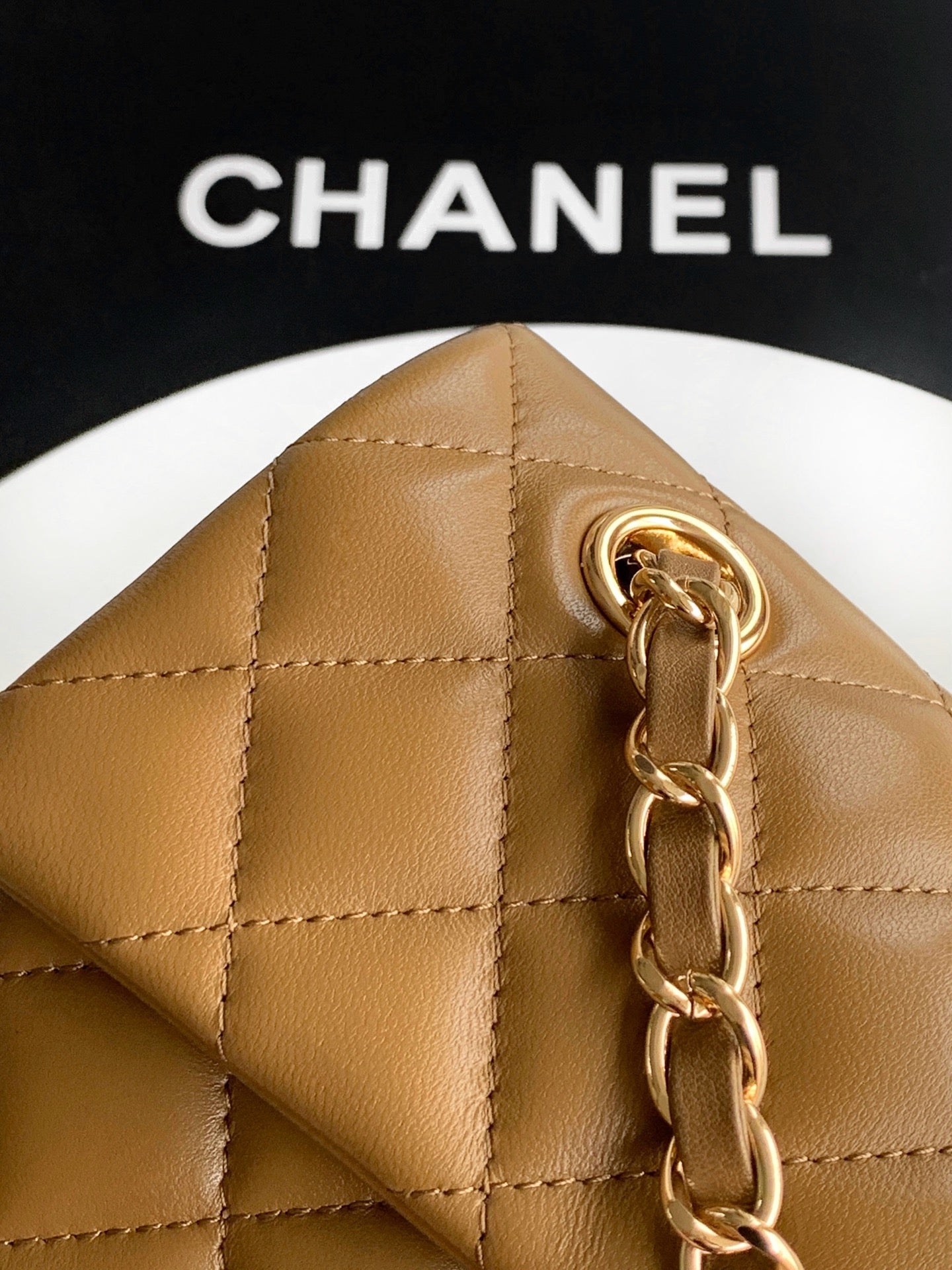 CC Double Flap 2.55 Brown Quited Lambskin