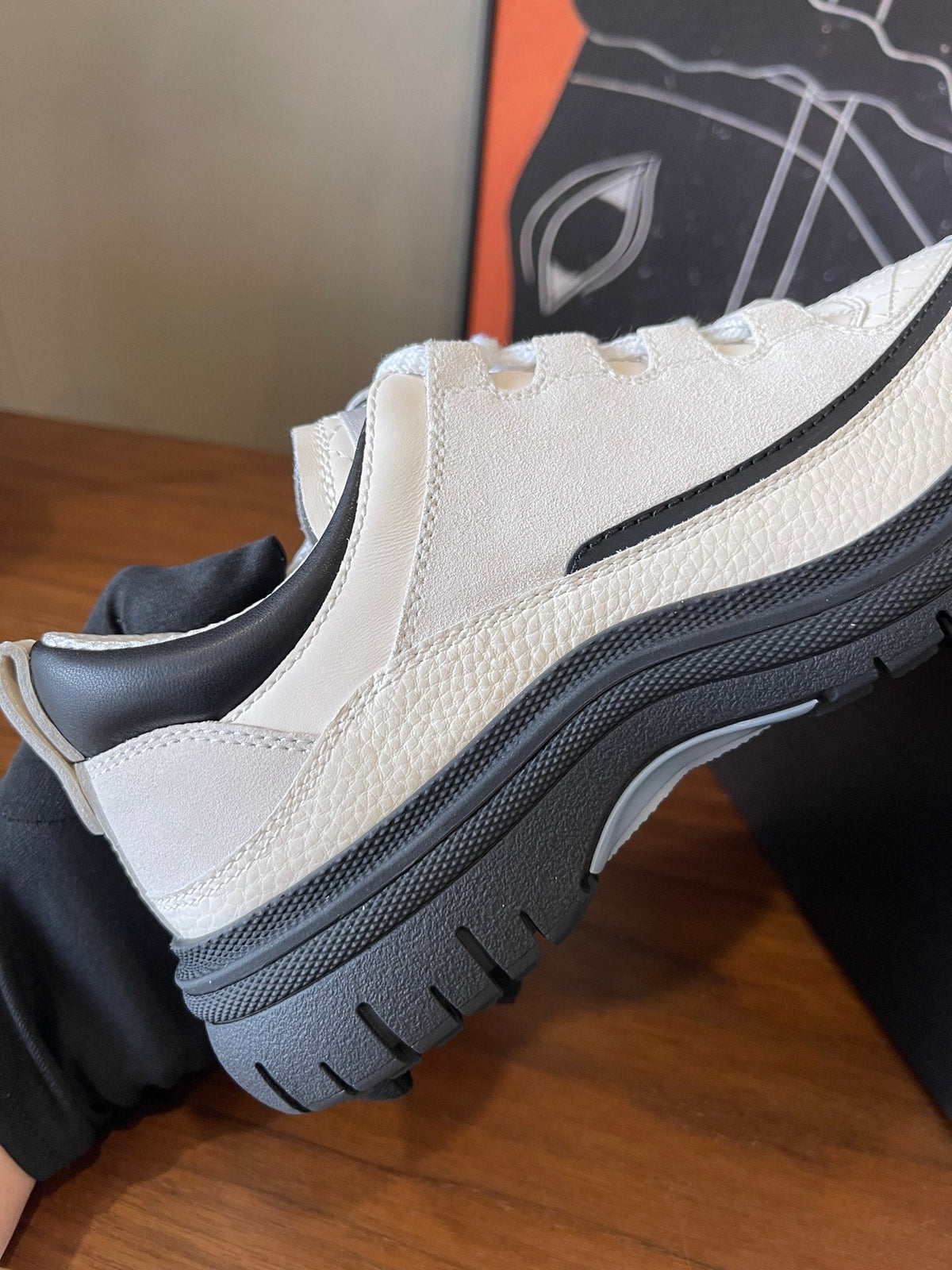 CC Spring Summer Sneaker Black White Suede Leather 623167