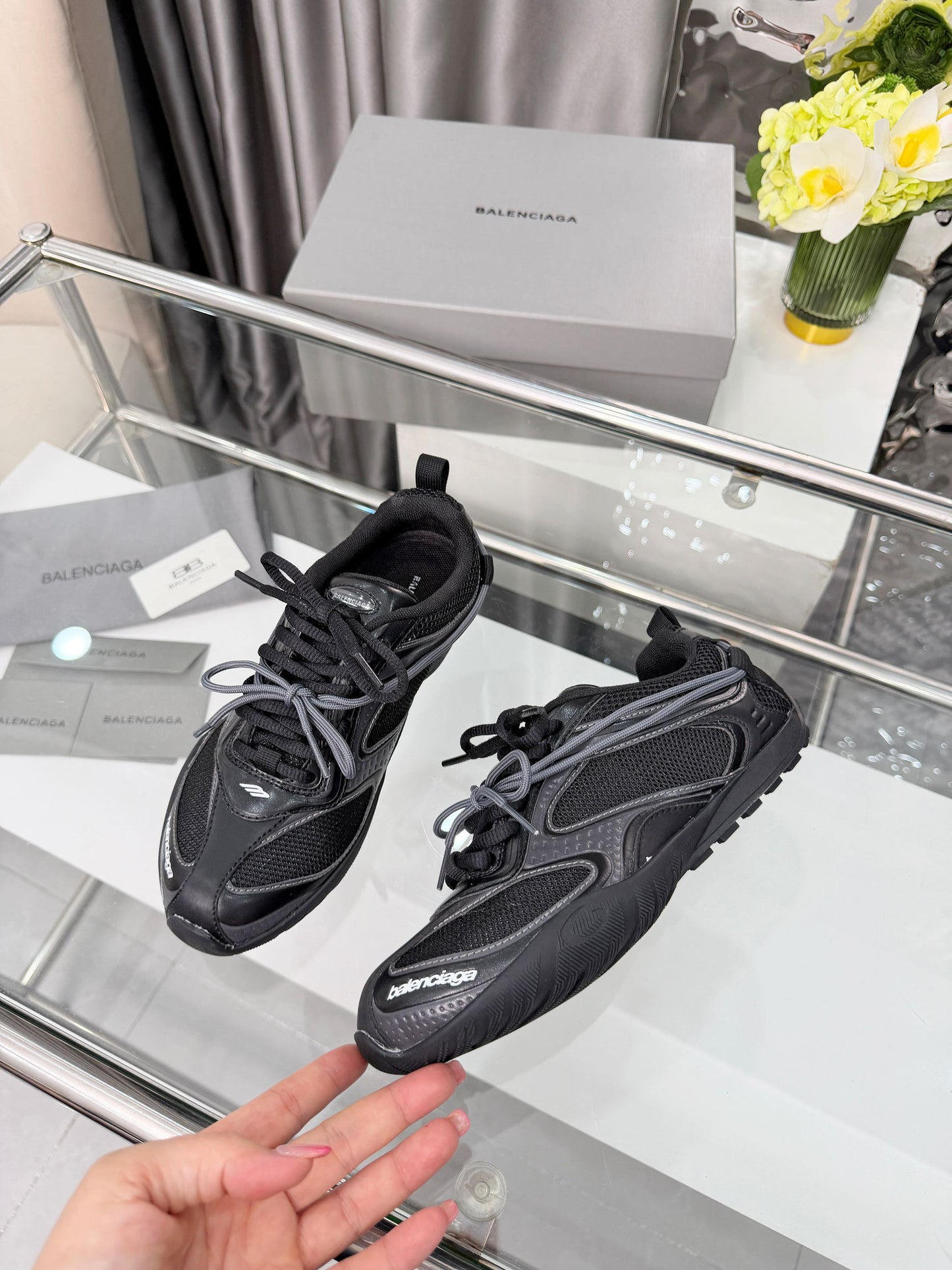 Balenciaga Monday Sneakers Black Mesh TPU 714950