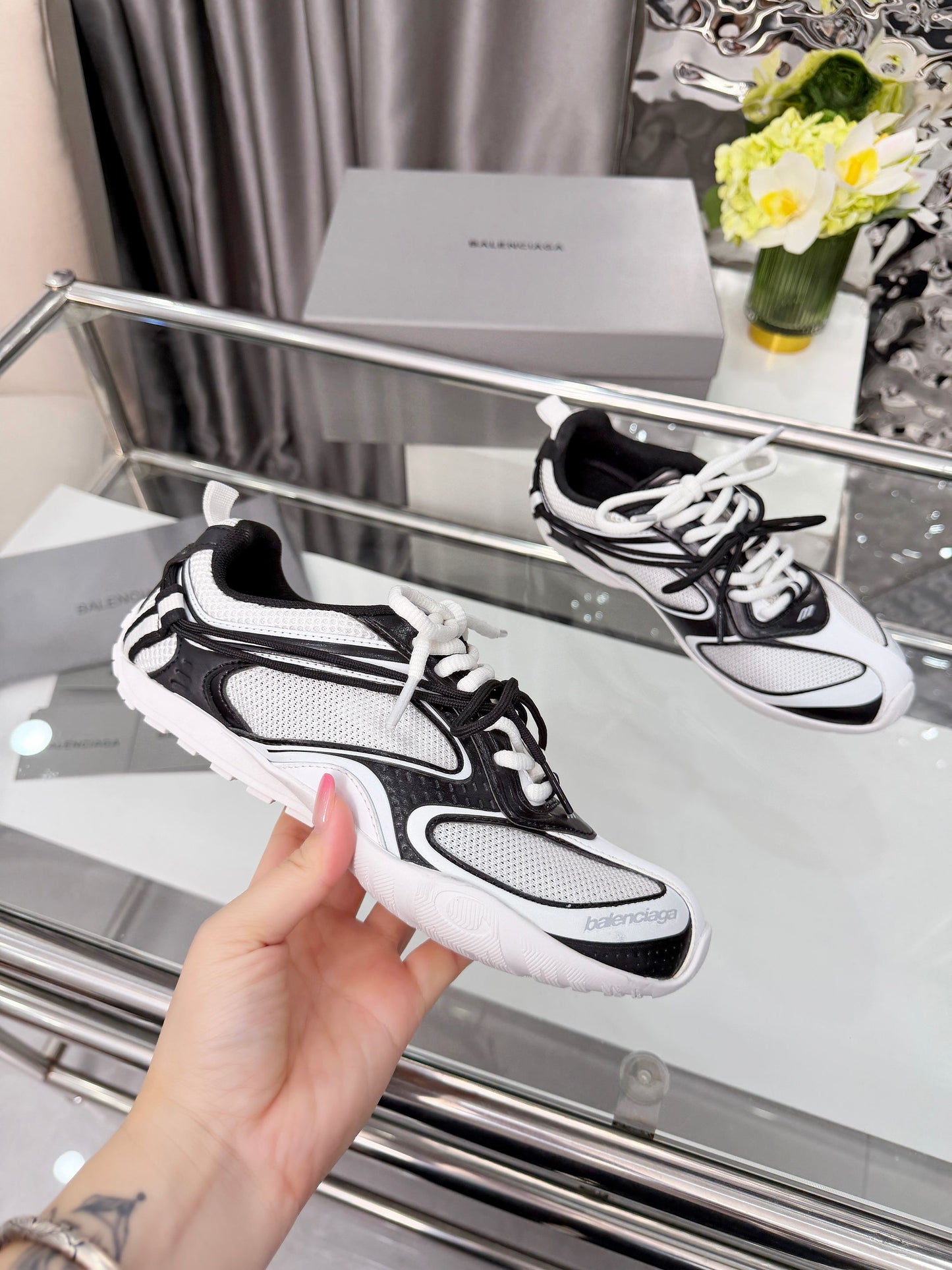 Balenciaga Monday Sneakers Black White Mesh TPU 714949