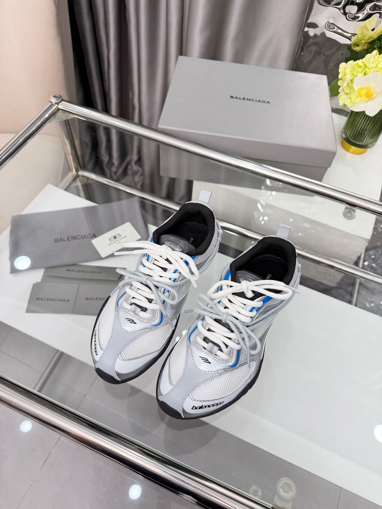 Balenciaga Monday Sneakers White Sliver Mesh TPU 714947