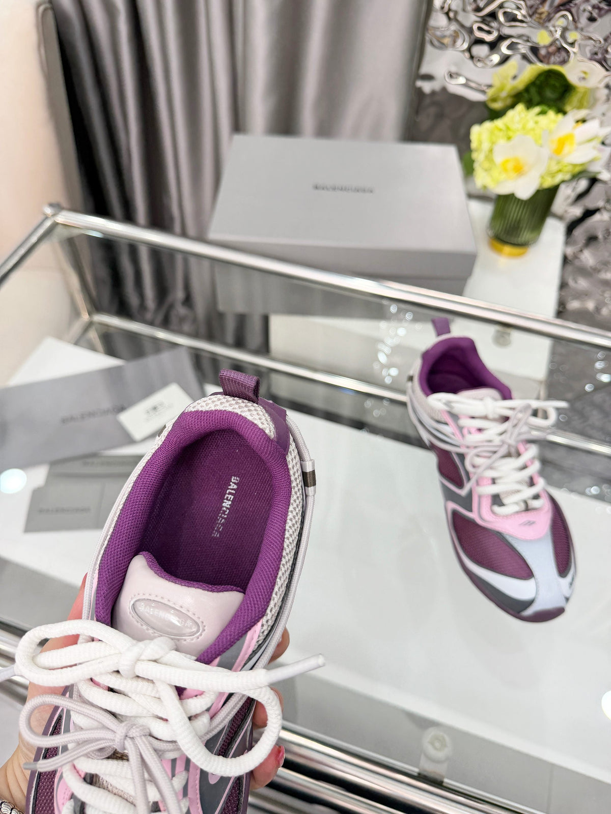 Balenciaga Monday Sneakers Grey Purple Mesh TPU 714946