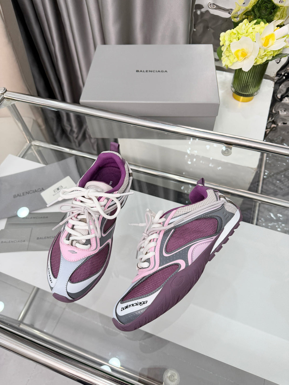 Balenciaga Monday Sneakers Grey Purple Mesh TPU 714946