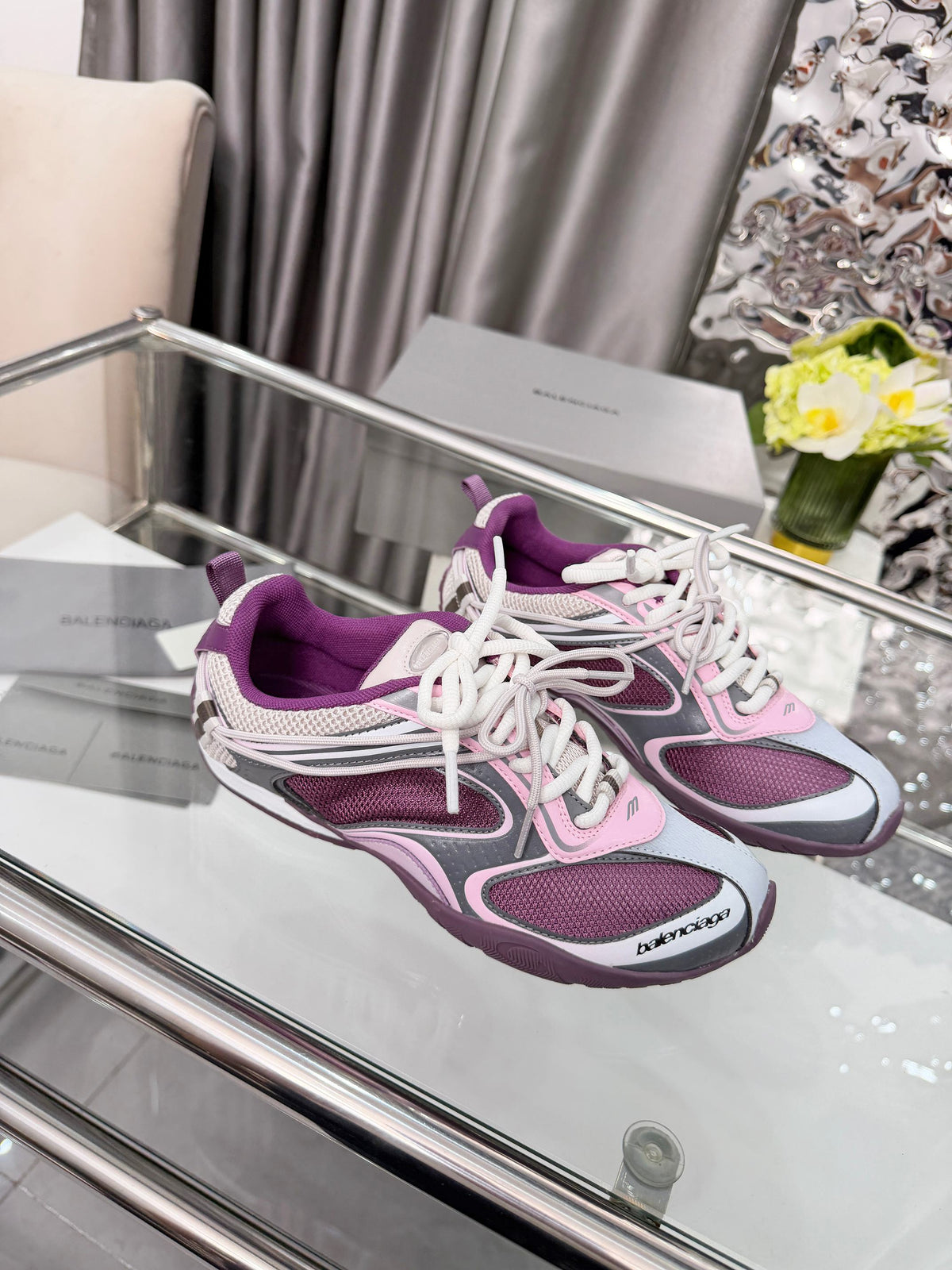 Balenciaga Monday Sneakers Grey Purple Mesh TPU 714946