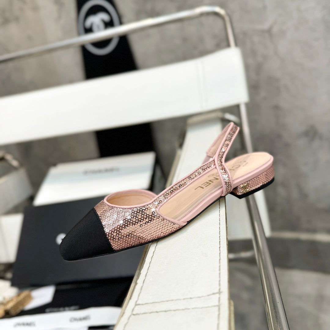 CC 26s Slingback Light Pink Glittered Sheepskin 816193