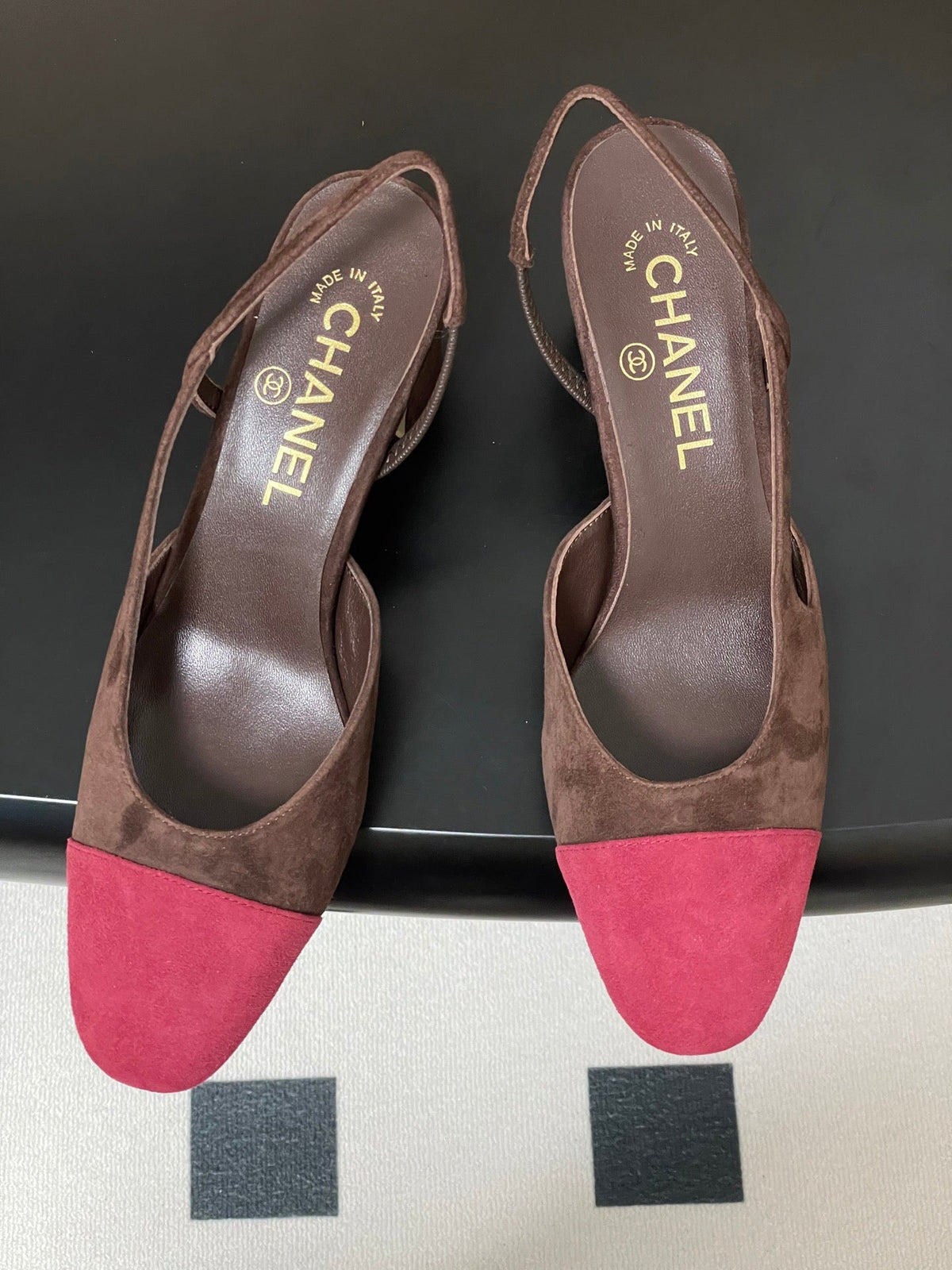 CC 25 SlingBack 65mm Chocolate Dark Red Suede 393988