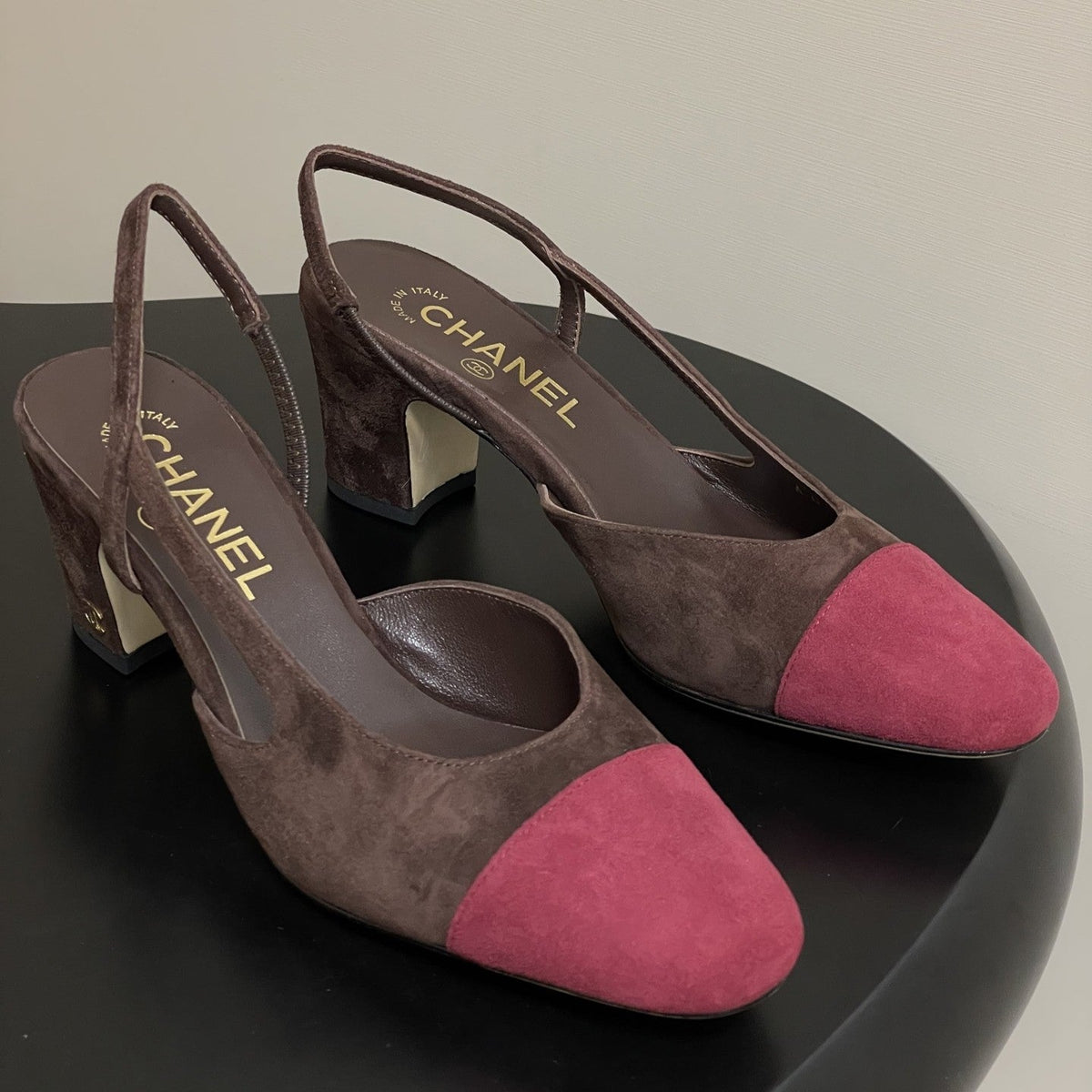 CC 25 SlingBack 65mm Chocolate Dark Red Suede 393988