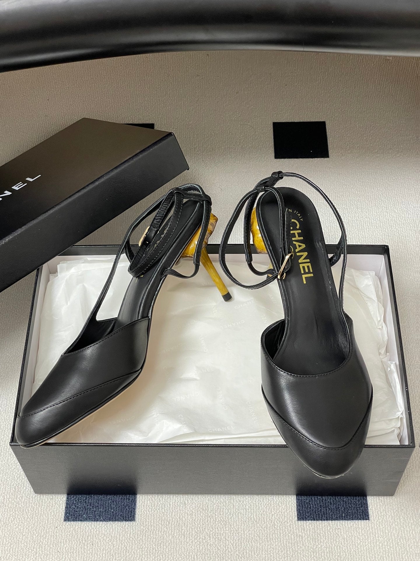 CC 26s Slingback 8.5cm Black Leather 834723