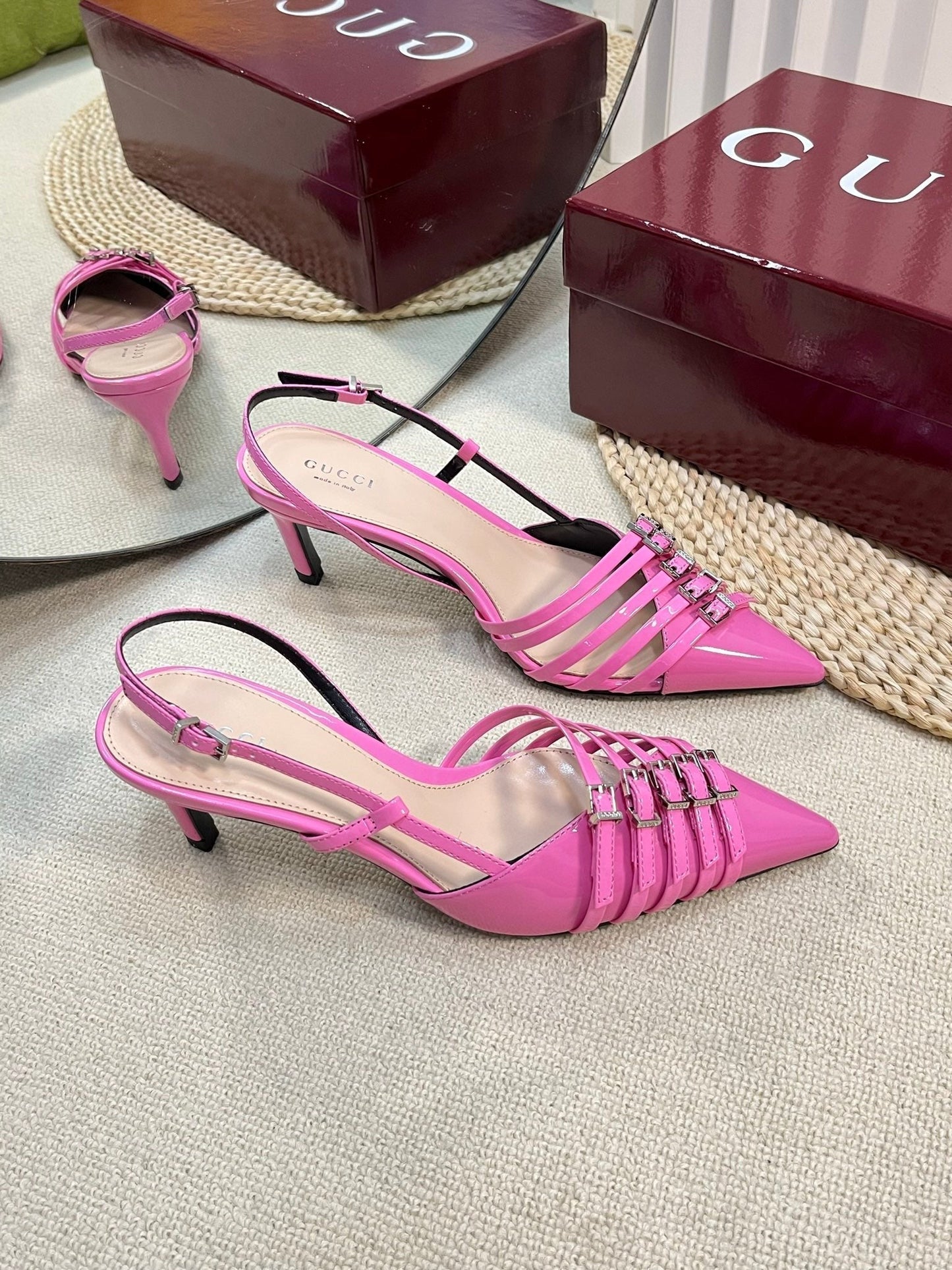 GC Regent Buckles Slingback Pink Patent Leather 294603