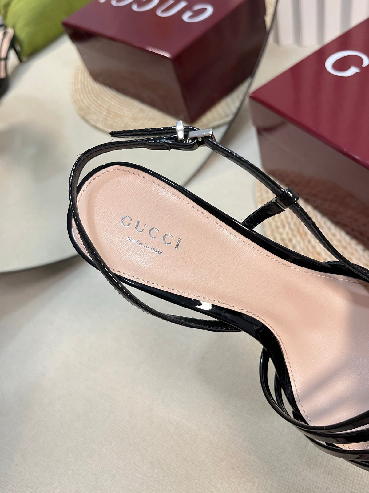 GC Regent Buckles Slingback Black Leather 294605