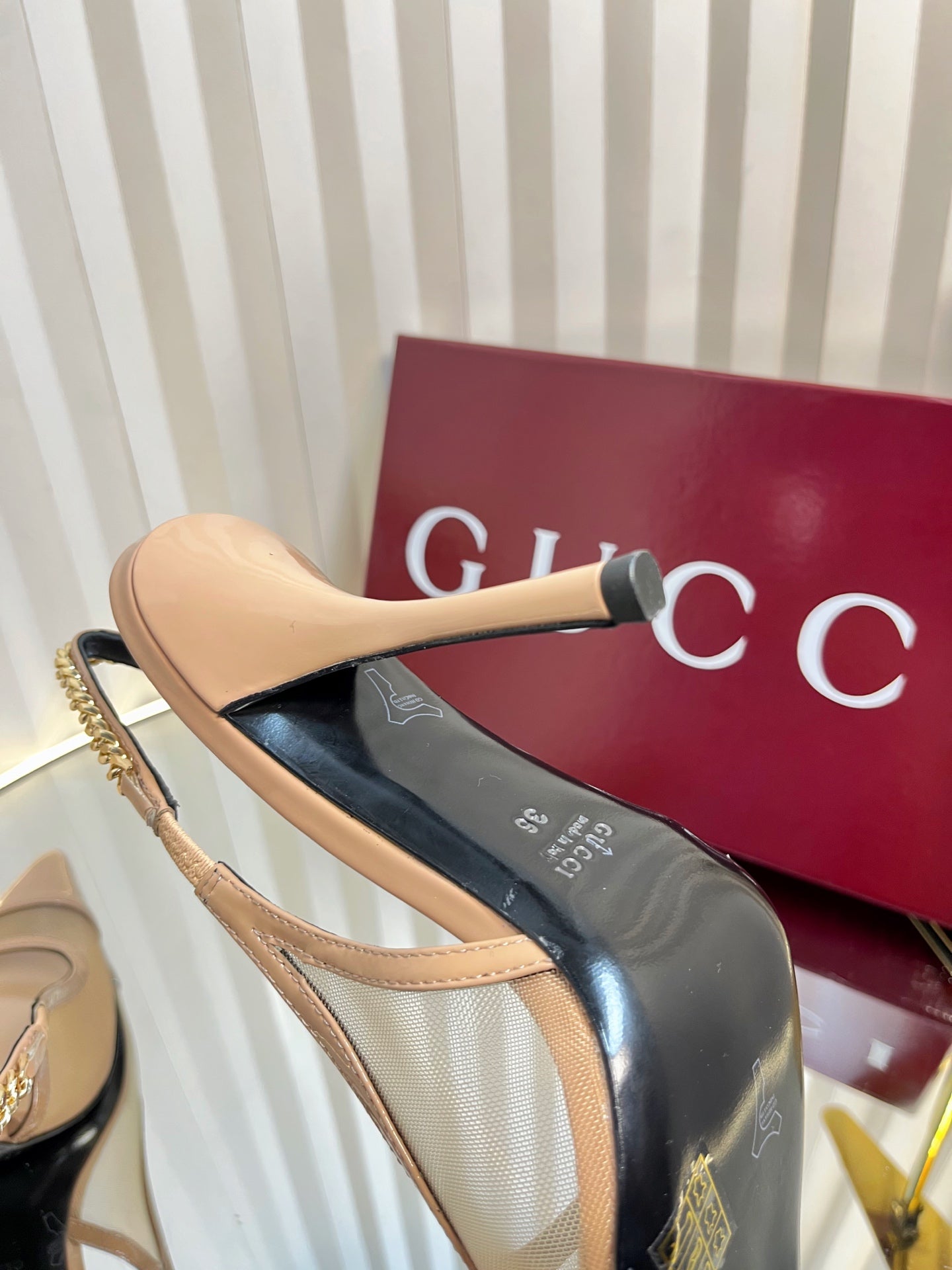 GC Signoria Slingback Pump Nude Mesh Sheepskin 294521
