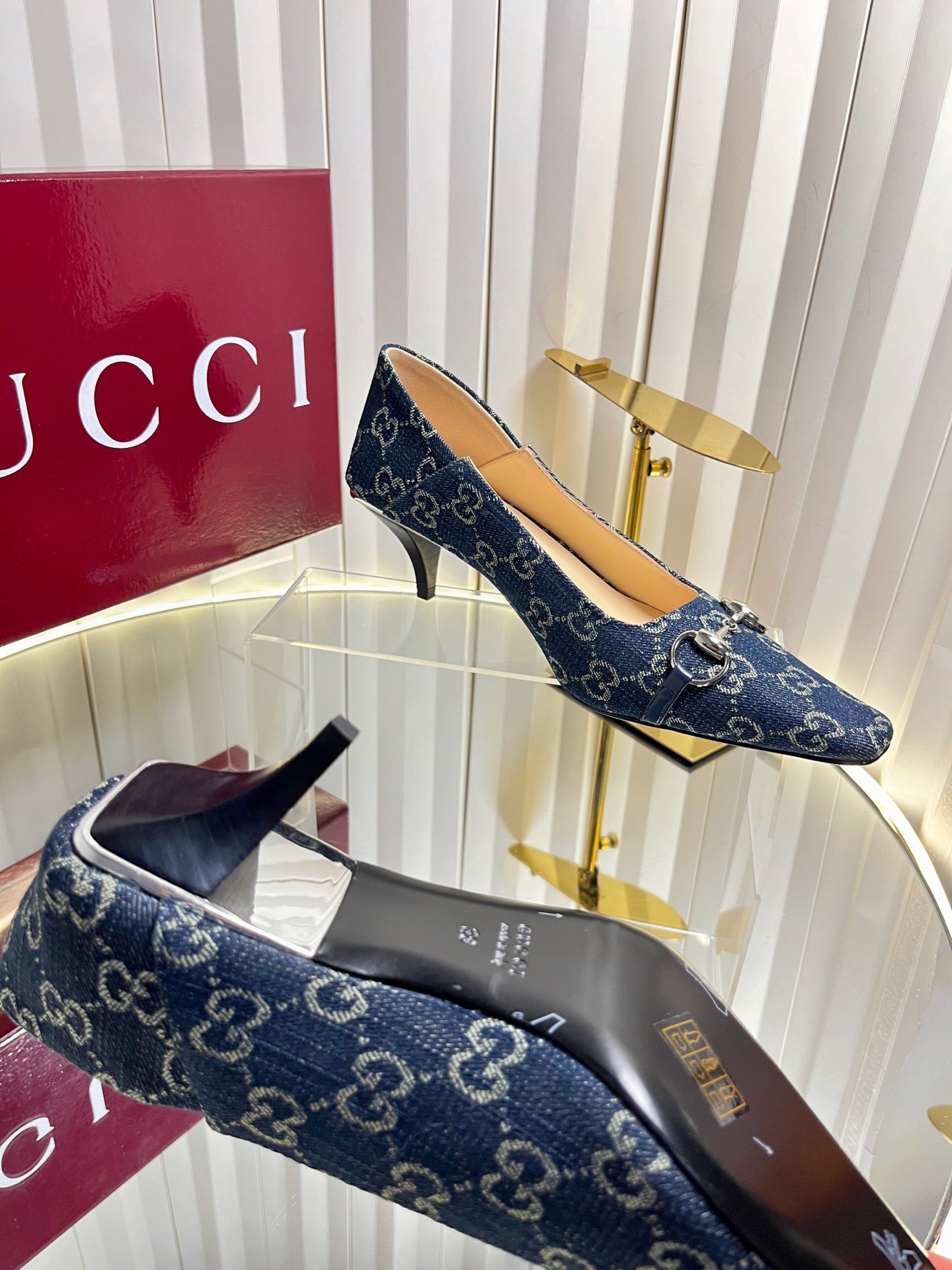 GG 26s Vittoria Pumps Dark Blue Canvas 768133