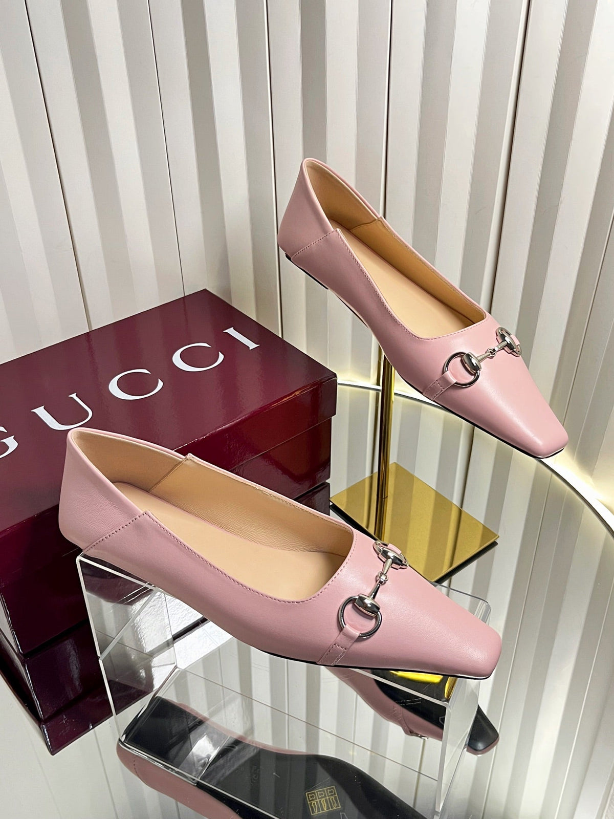 GG 26s Vittoria Ballerina Flats Light Pink Leather 768137