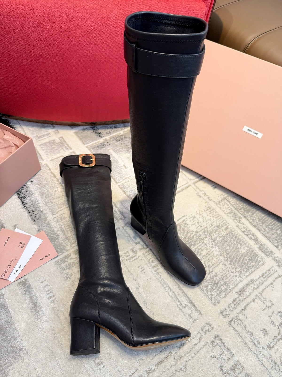 Miu Miu 2026 Boot With Buckle Black Nappa Leather 621340