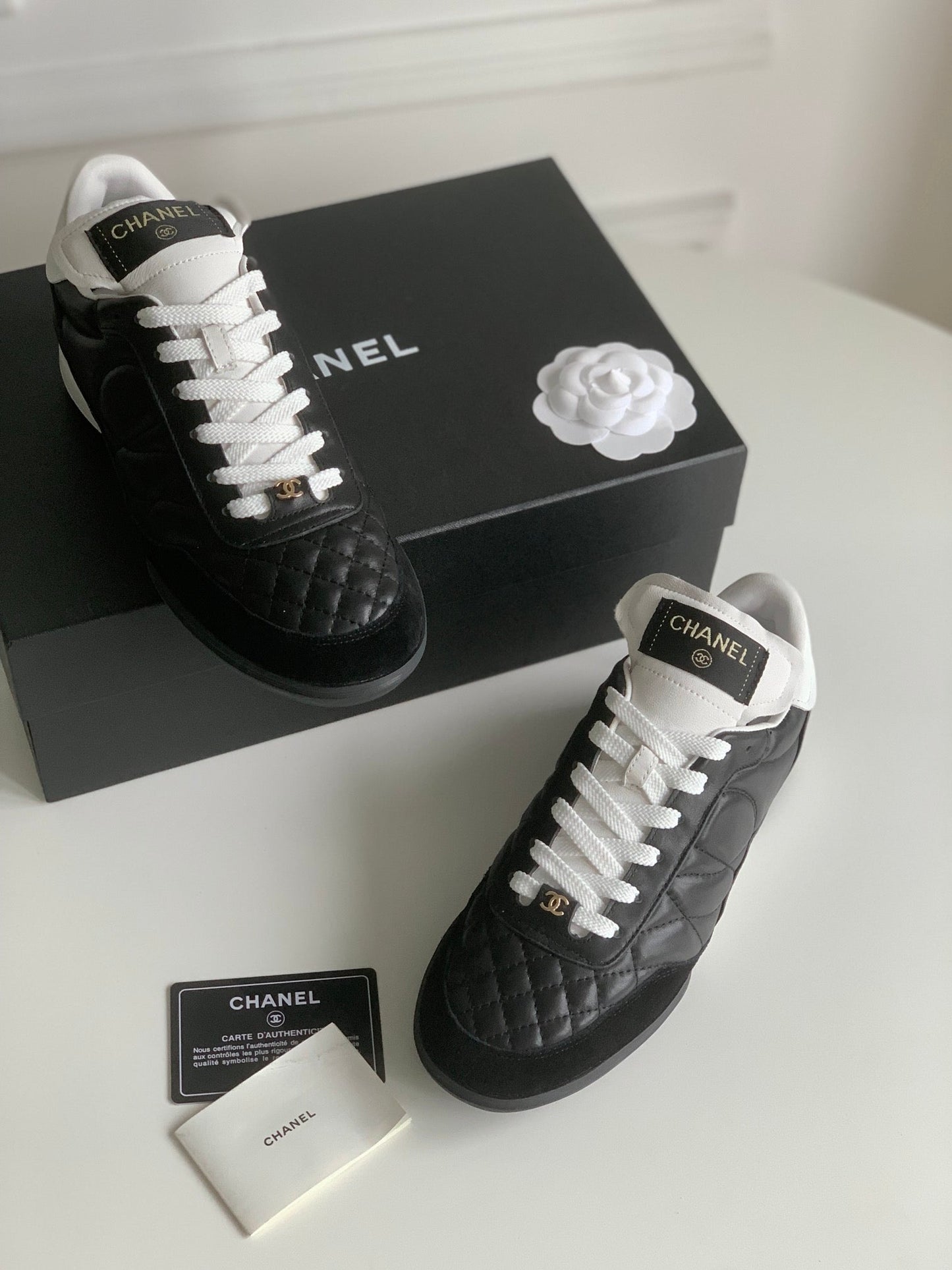 CC Sneaker In Black Lambskin Quilted 143546
