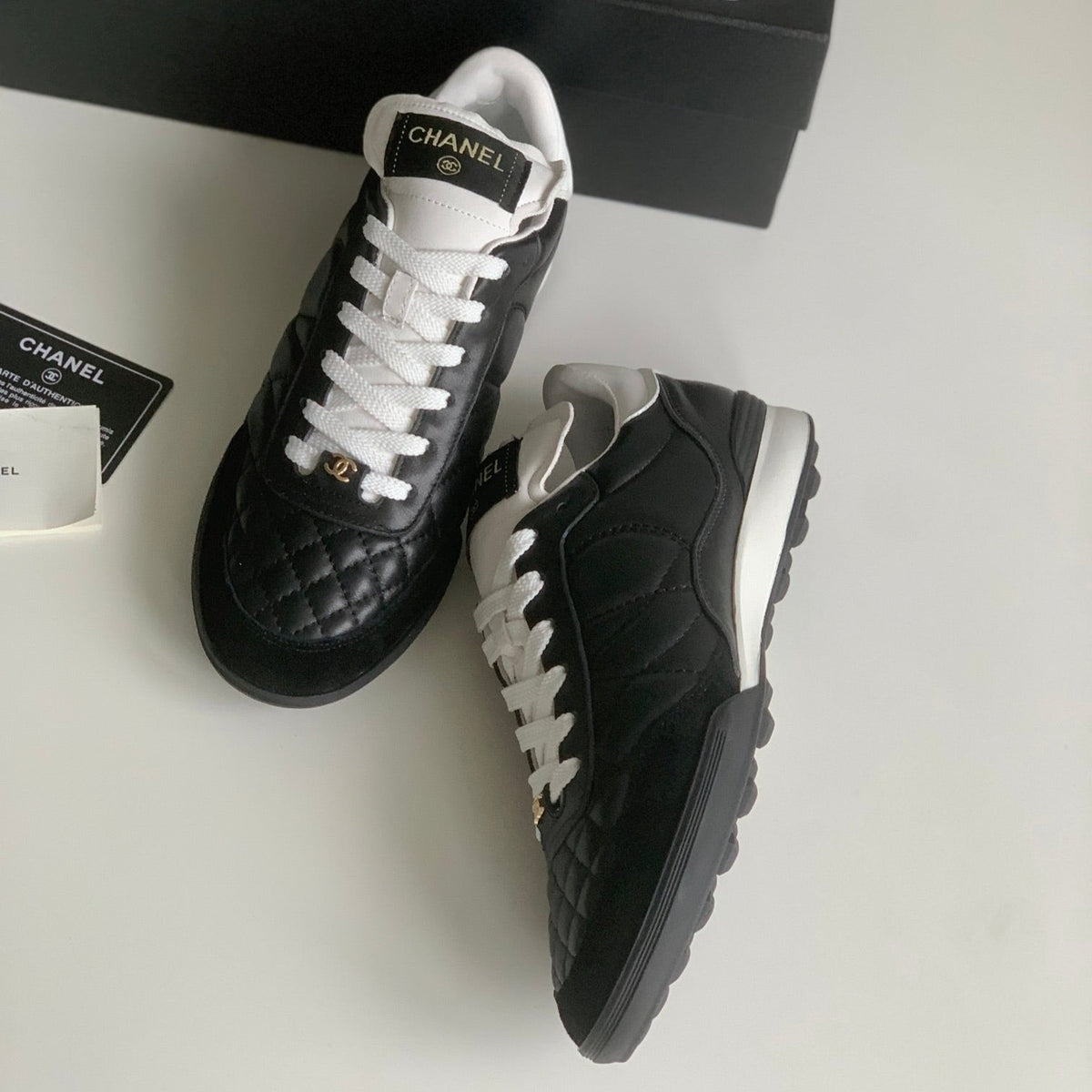 CC Sneaker In Black Lambskin Quilted 143546