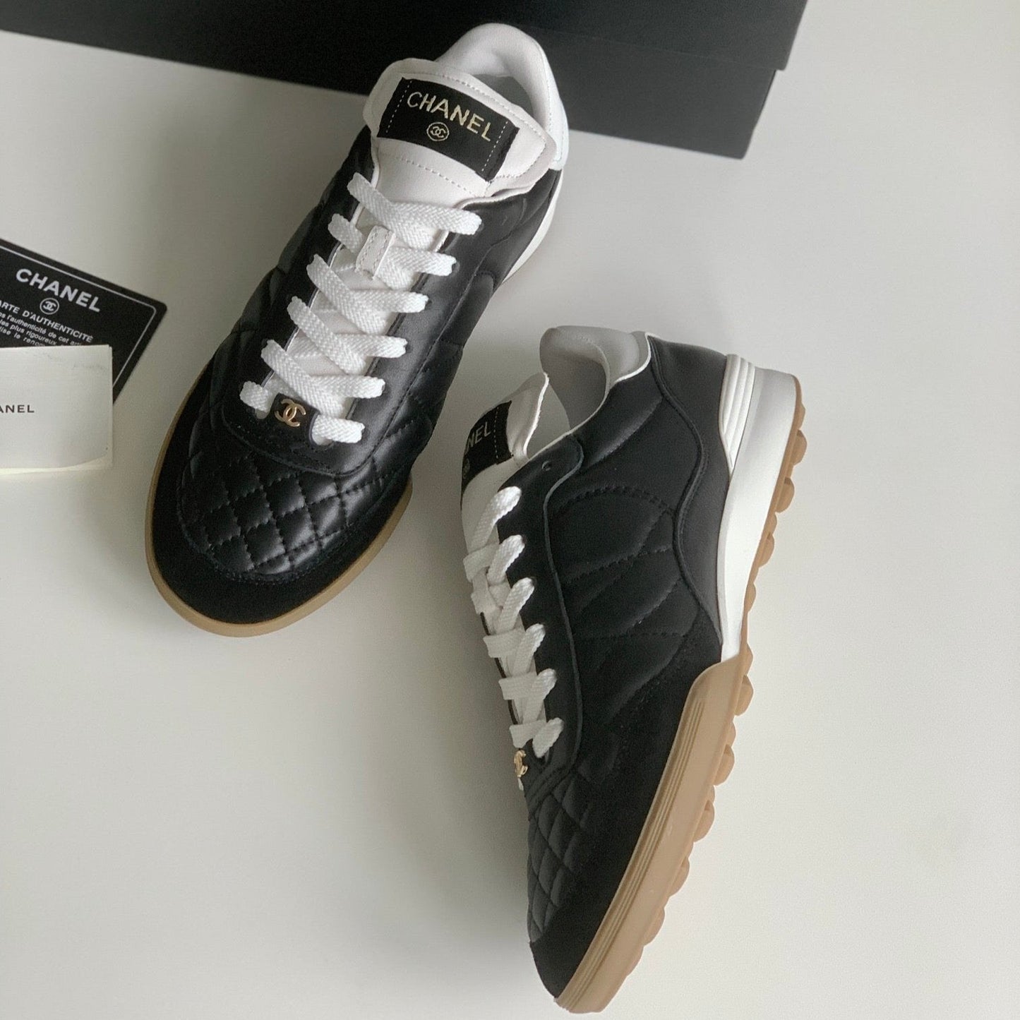 CC Sneaker In Black Lambskin Quilted 143552